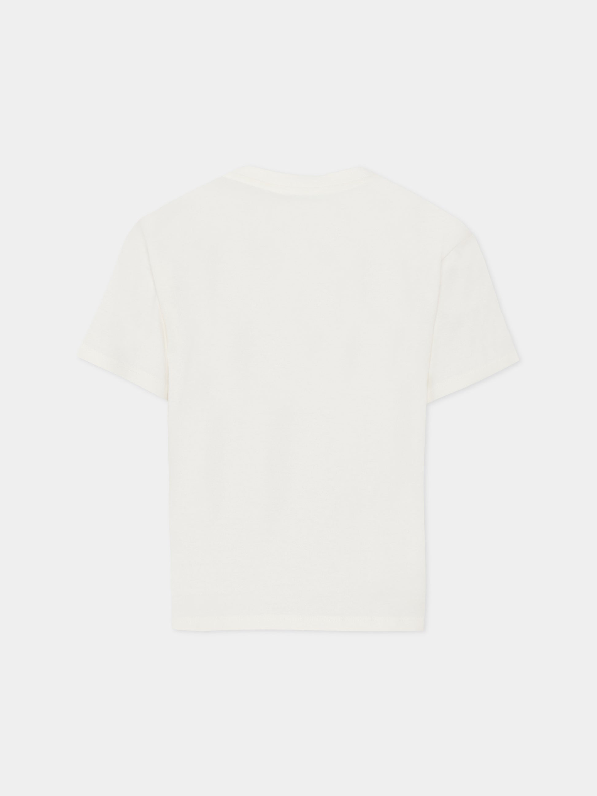 T-shirt avorio per bambini con logo,Kenzo Kids,K61699 117