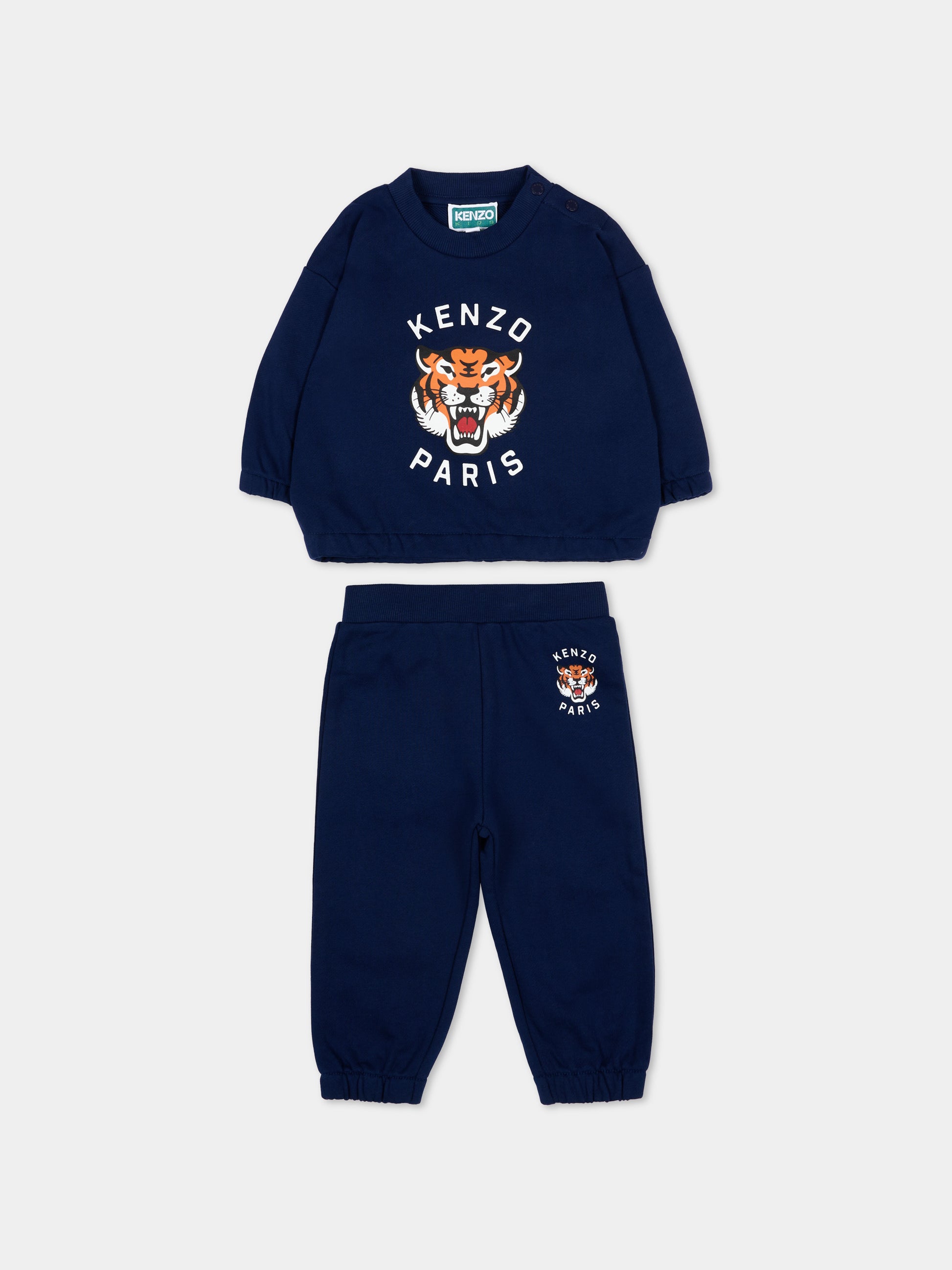 Completo sportivo blu per neonati con Kenzo Tiger,Kenzo Kids,K61720 84N
