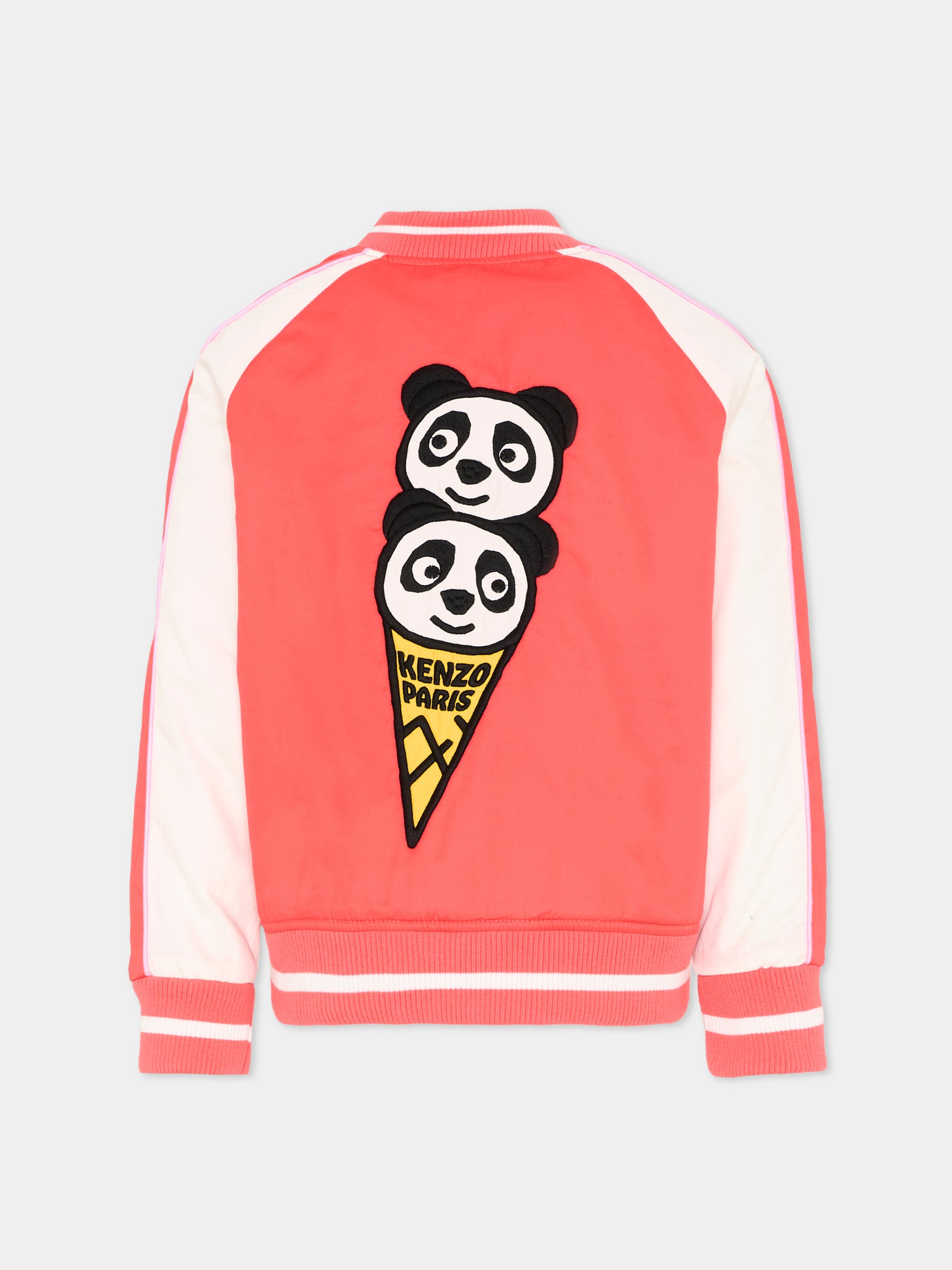 Bomber rosso per bambina con panda,Kenzo Kids,K61784 976