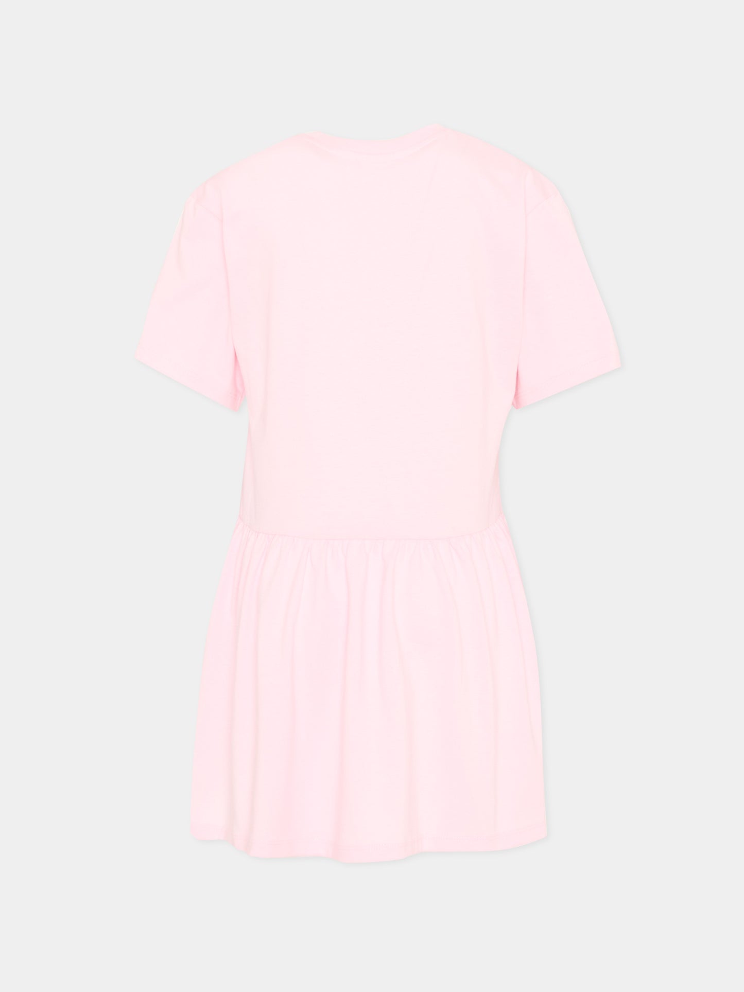 Vestito rosa per bambina con fiore Boke e logo,Kenzo Kids,K61793 45B