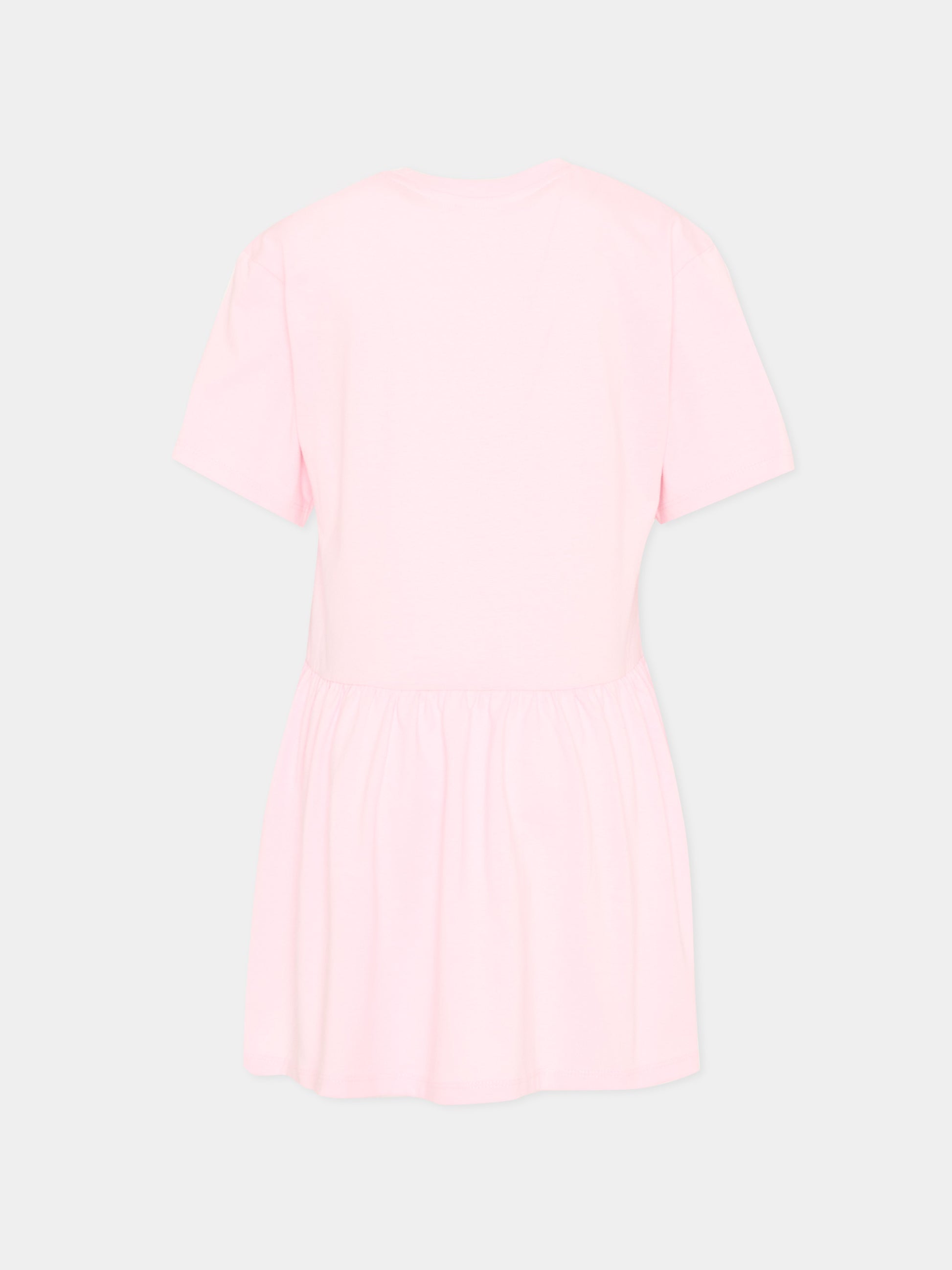 Vestito rosa per bambina con fiore Boke e logo,Kenzo Kids,K61793 45B