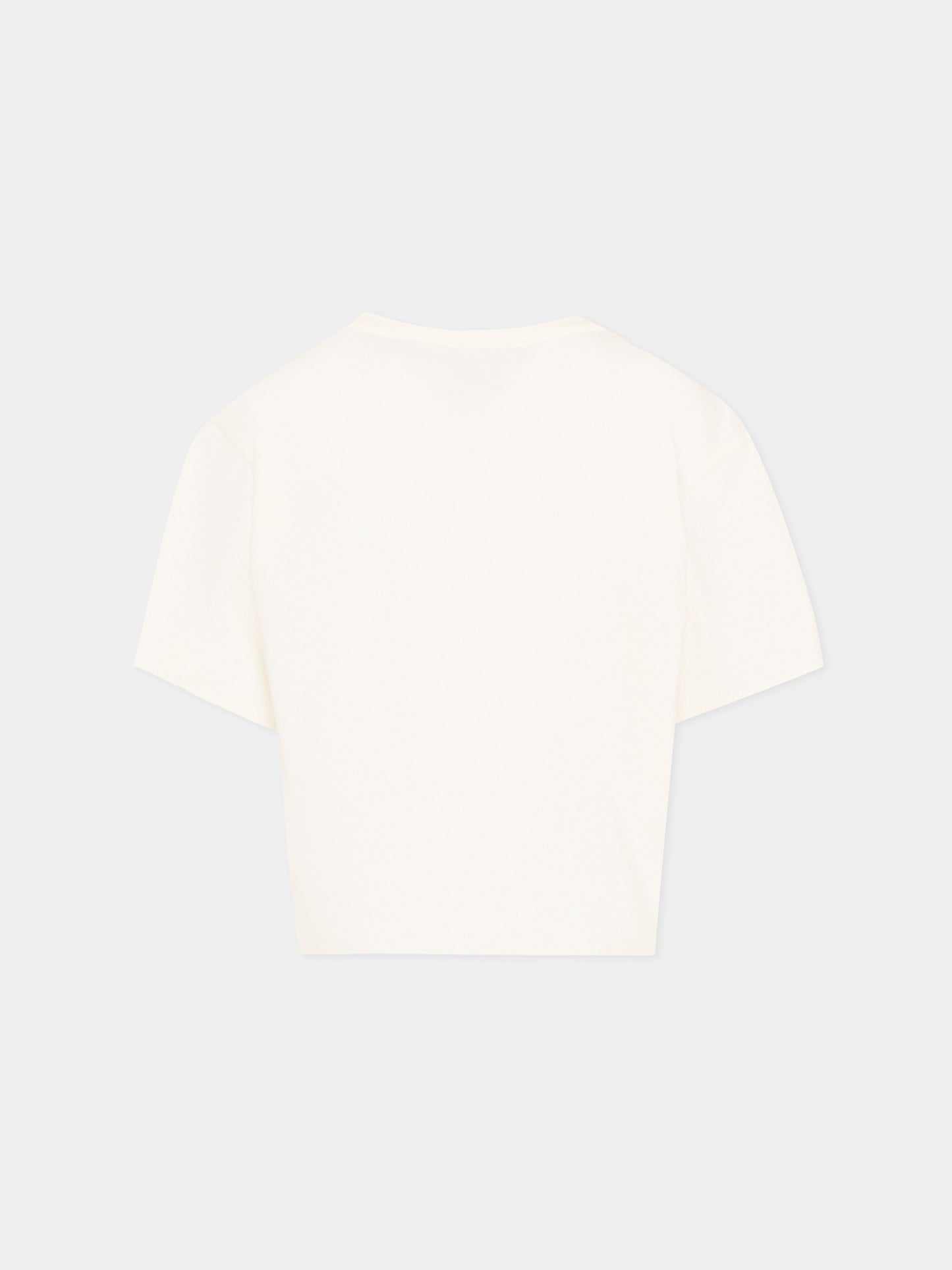 T-shirt bianca per bambina con fiore Boke e logo,Kenzo Kids,K61806 117