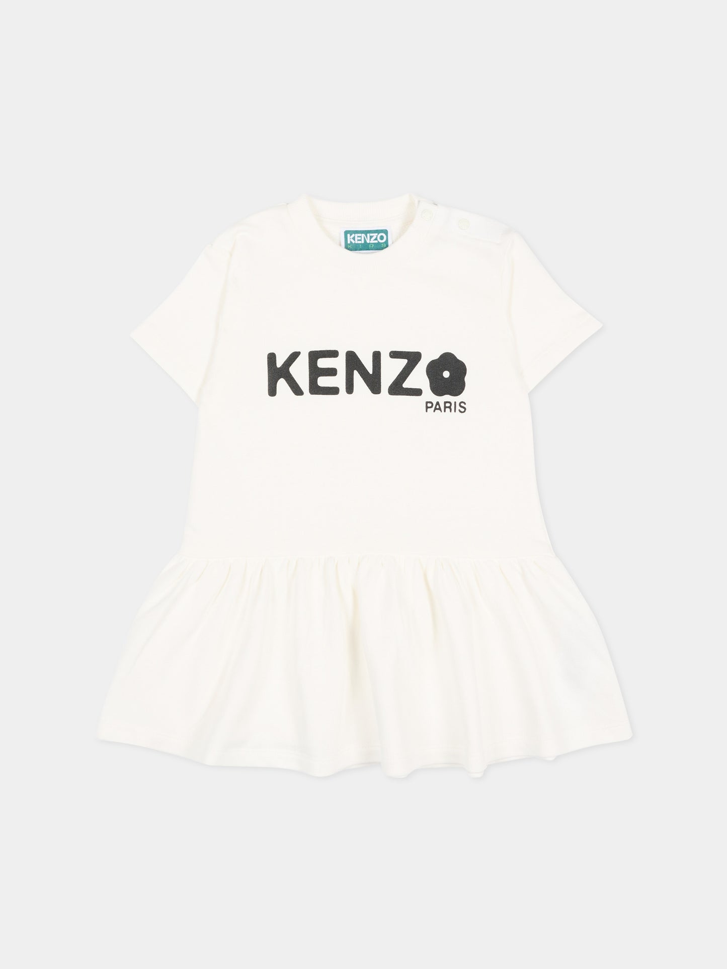 Vestito avorio per neonata con logo,Kenzo Kids,K61812 117
