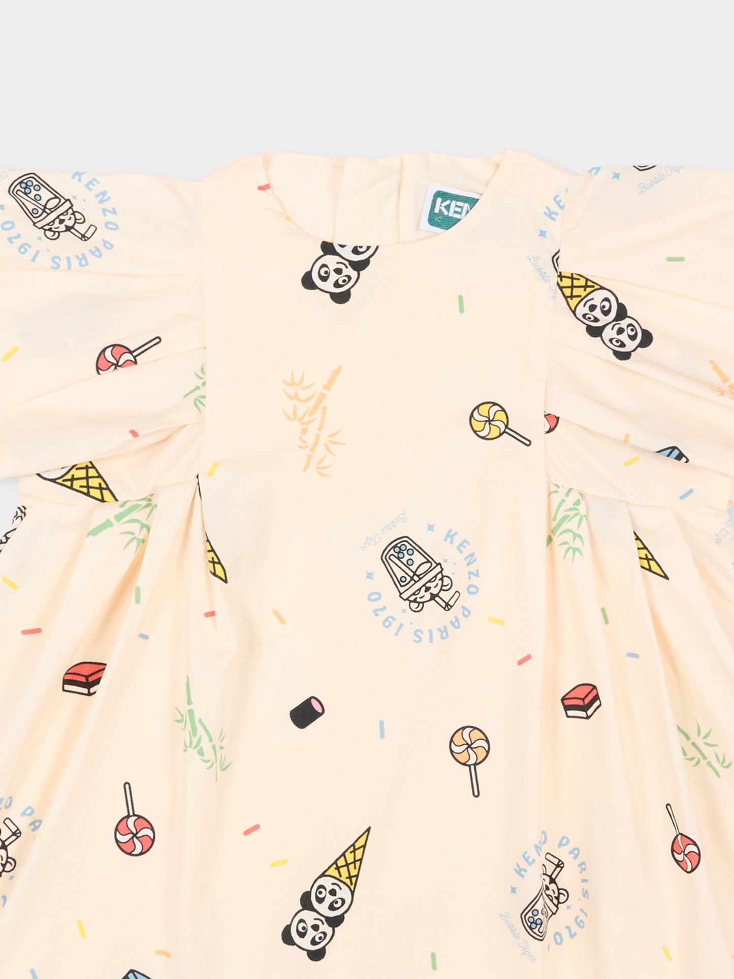 Vestito rosa per neonata con stampa gelati,Kenzo Kids,K61817 208