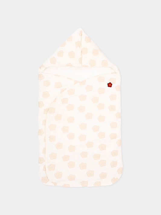 Sacco nanna bianco per neonati con fiori Boke,Kenzo Kids,K61825 117