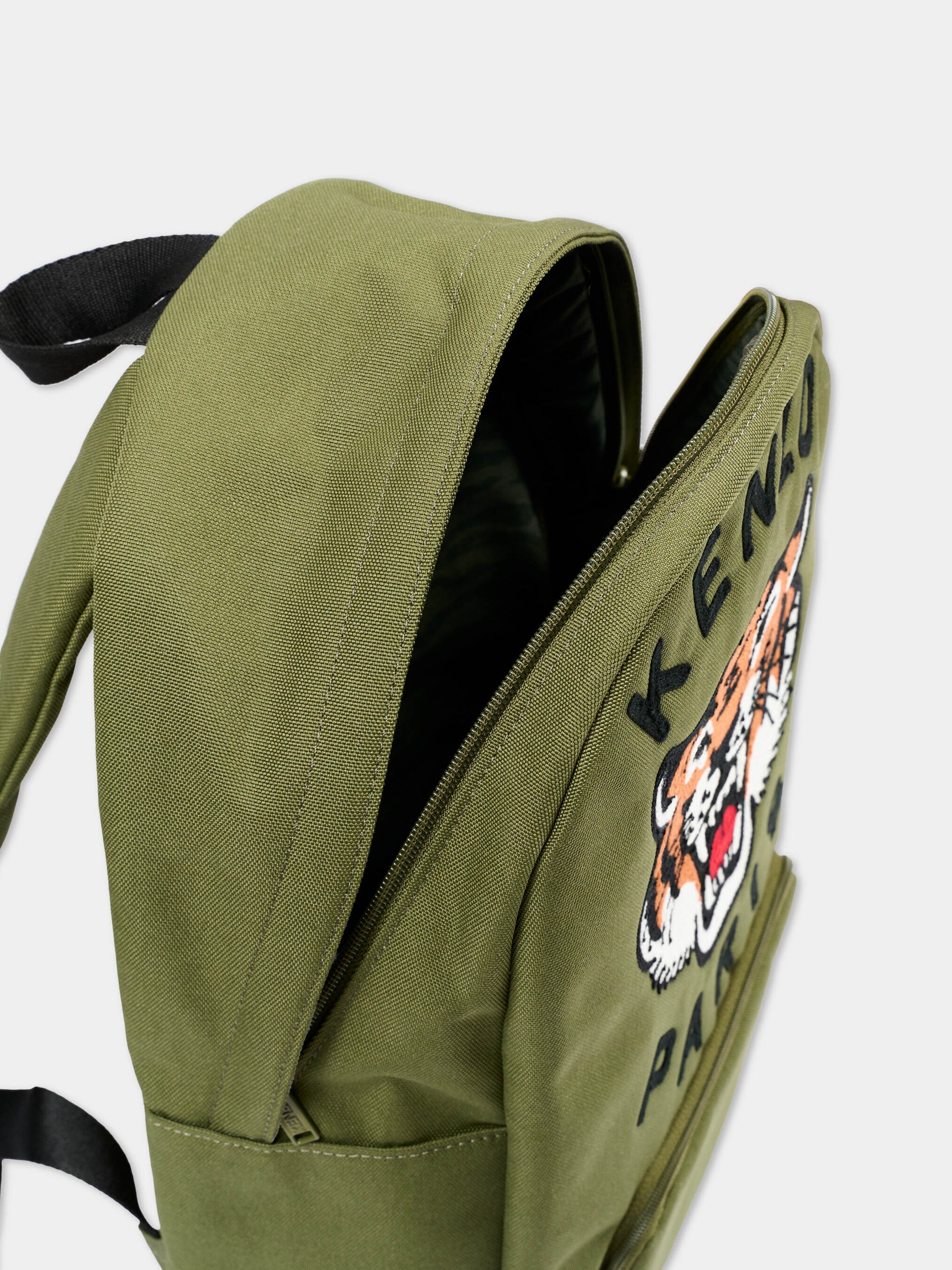 Zaino verde per bambini con logo Tiger,Kenzo Kids,K61836 64B