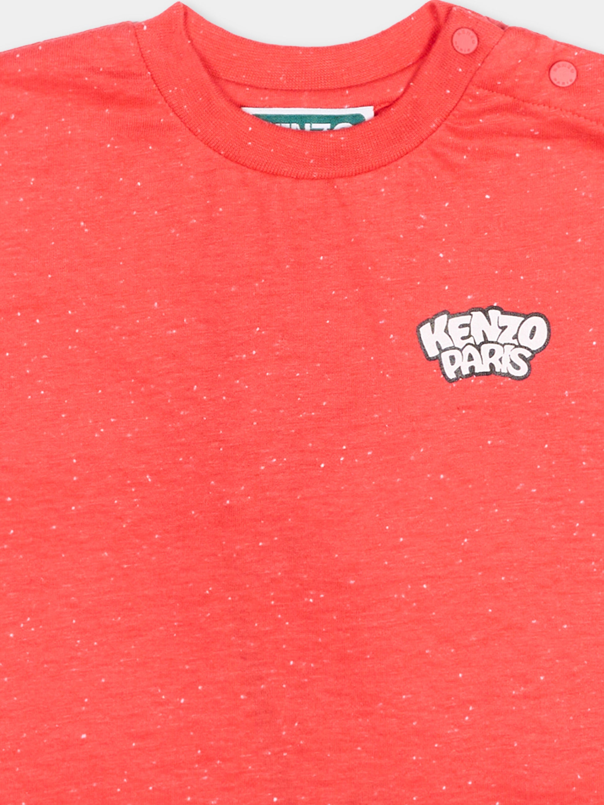 T-shirt rossa per neonati con panda,Kenzo Kids,K61843 976