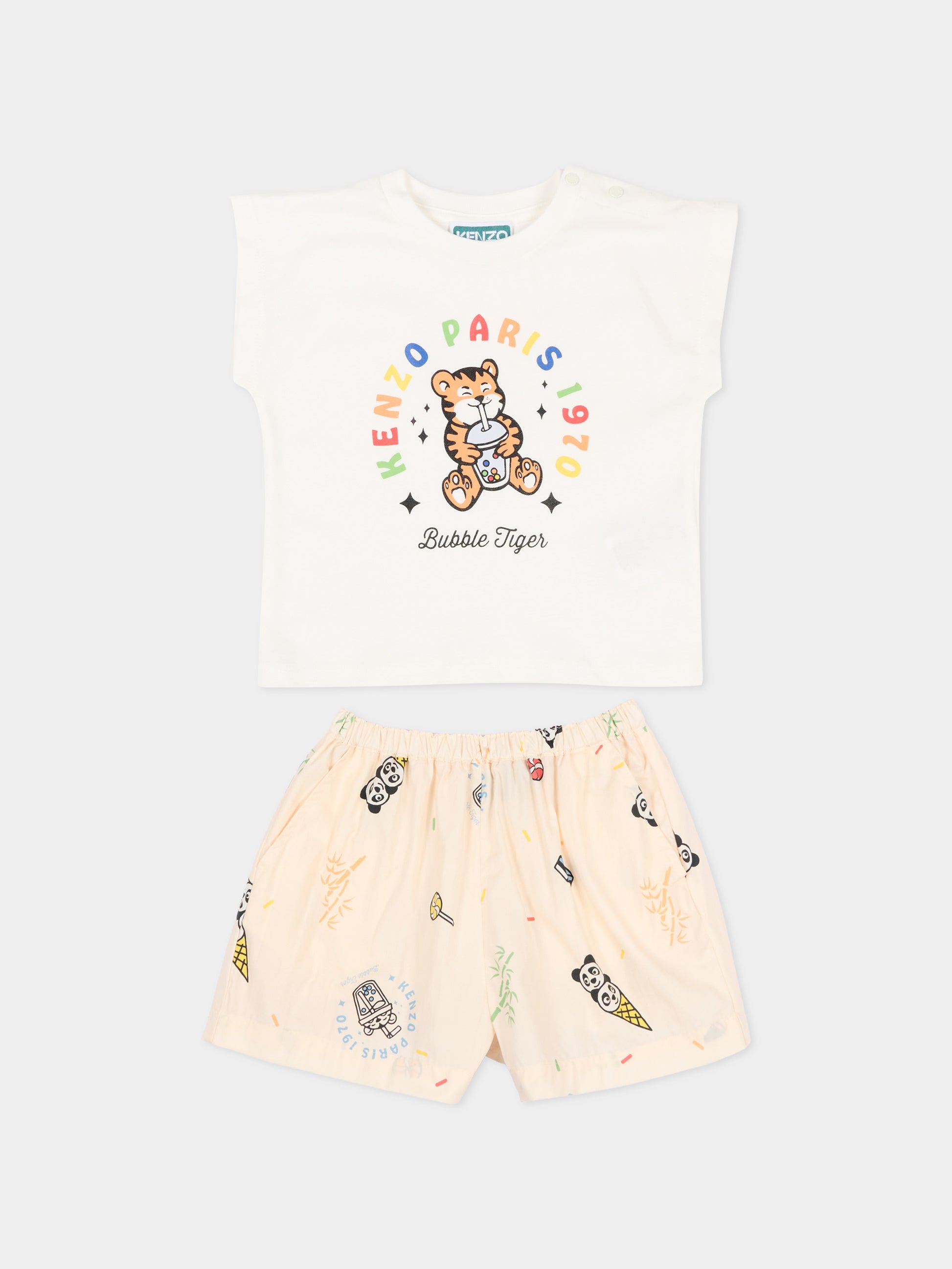 Completo sportivo multicolor per neonati con Bubble Tiger,Kenzo Kids,K61856 208