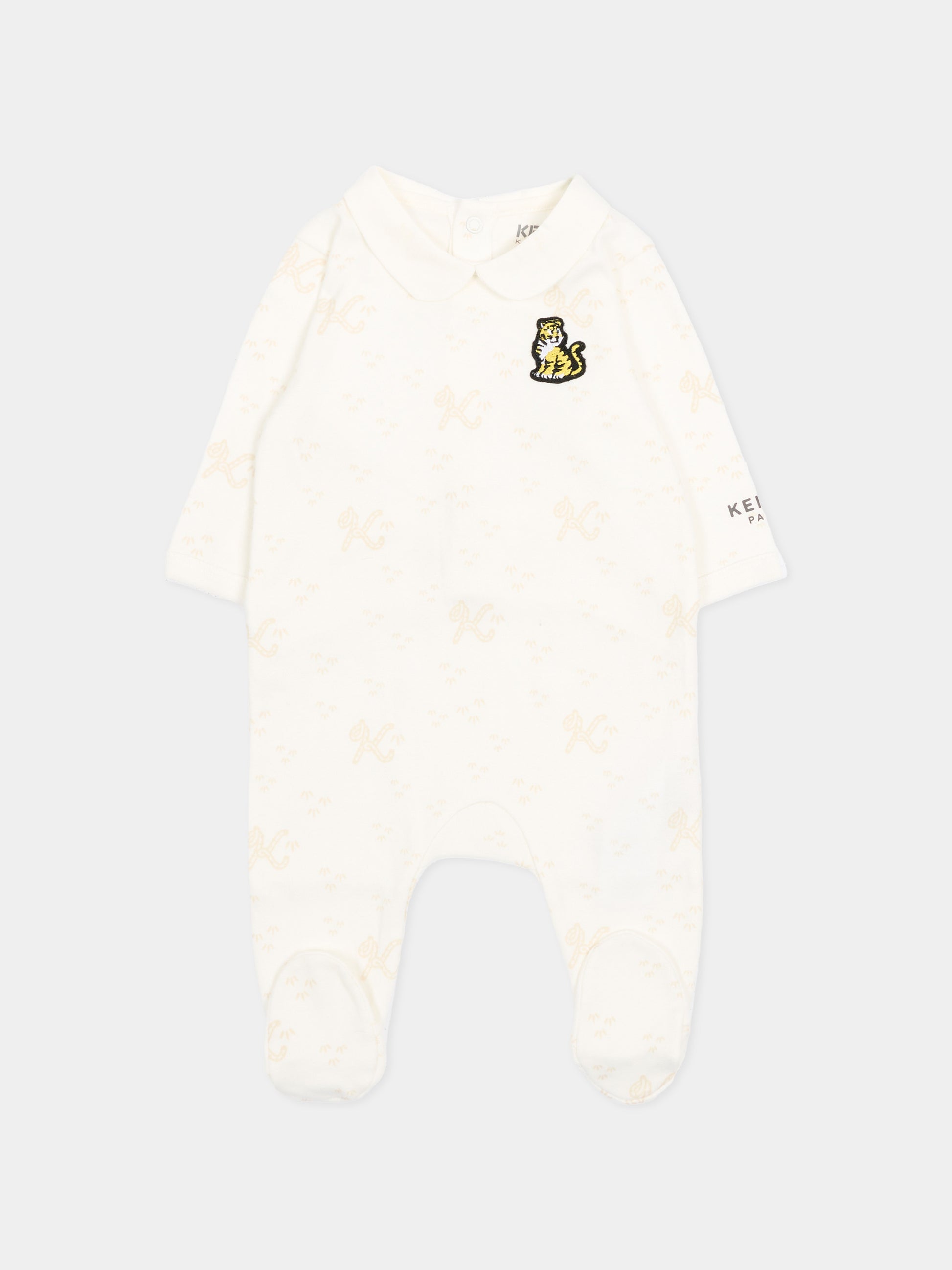 Set tutina avorio per neonati con logo,Kenzo Kids,K61857 117