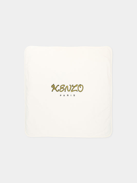 Coperta avorio per neonati con logo,Kenzo Kids,K61858 117