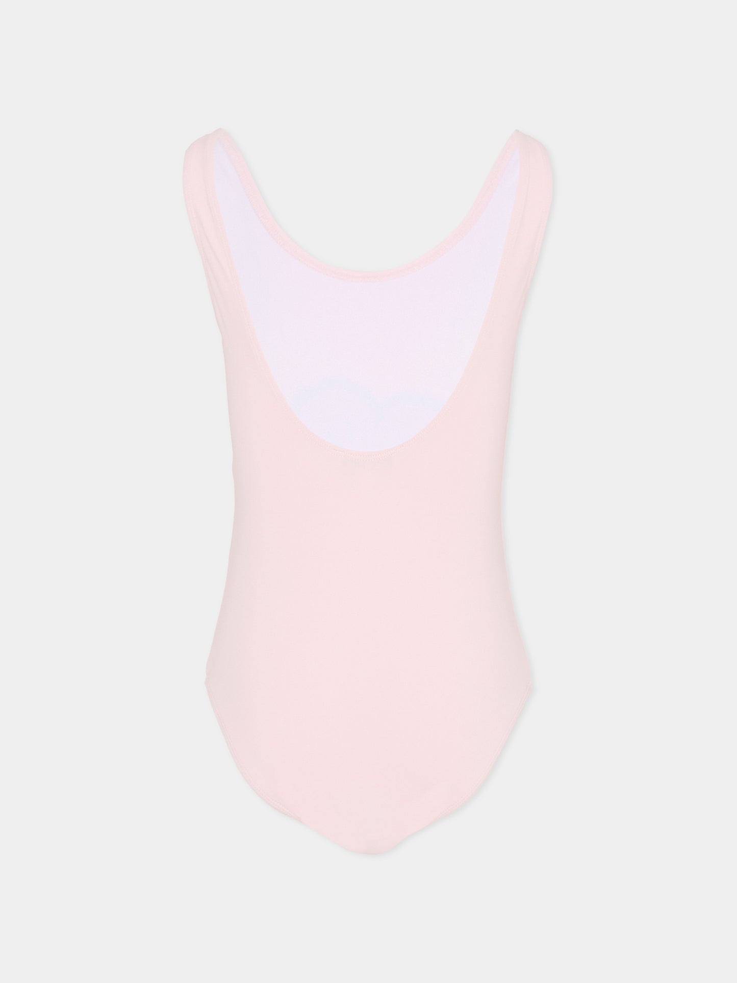 Costume intero rosa per bambina con papavero,Kenzo Kids,K61864 45B