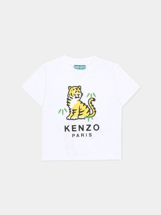 T-shirt bianca per neonati con Kotora,Kenzo Kids,K61866 10P