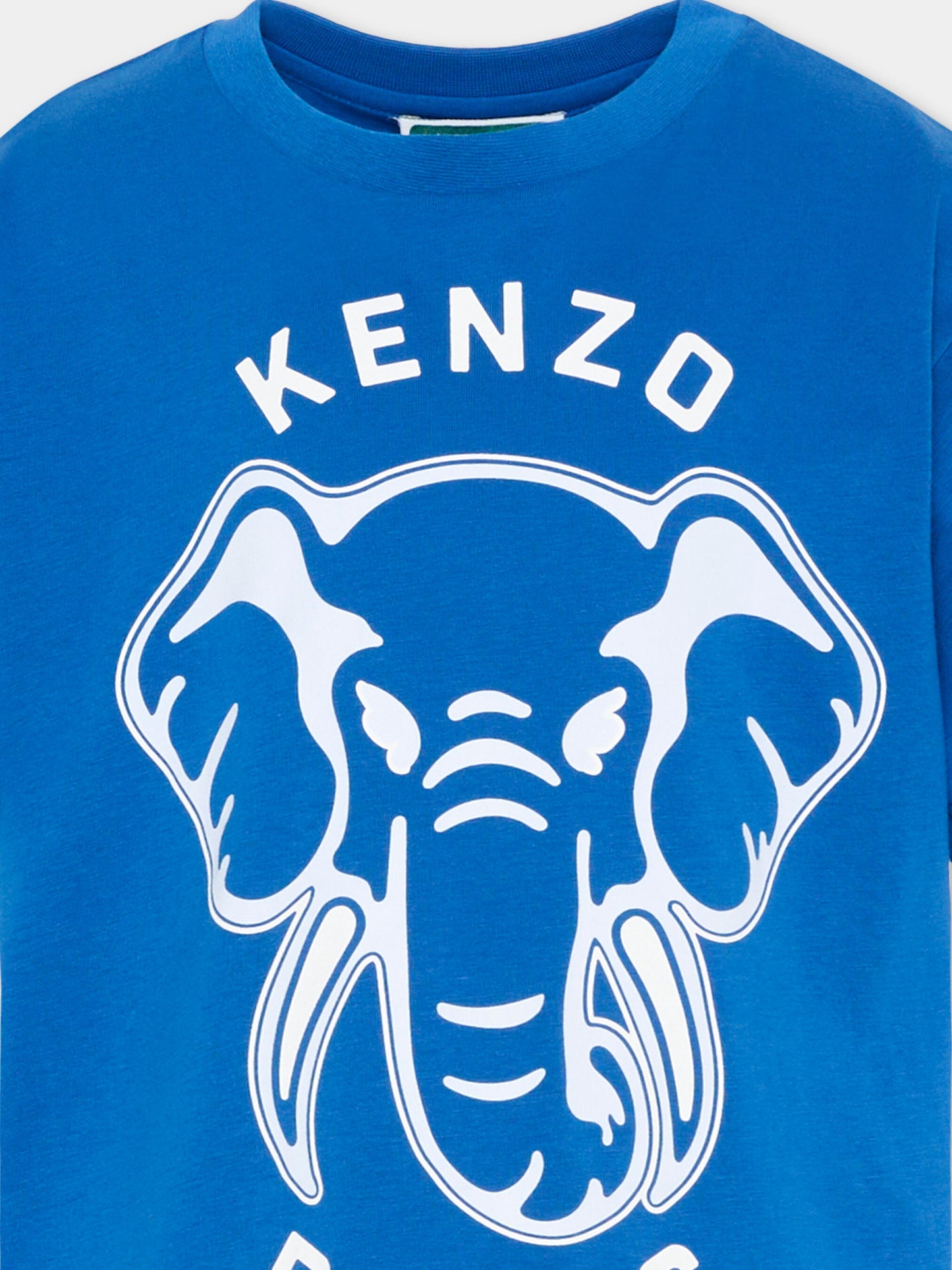 T-shirt blu Kenzo Kids con elefante,Kenzo Kids,K61869 871