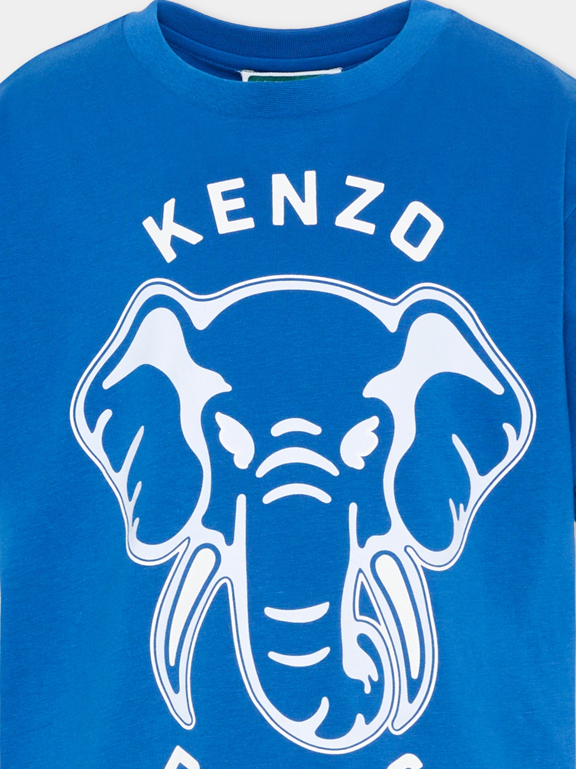 T-shirt blu Kenzo Kids con elefante,Kenzo Kids,K61869 871