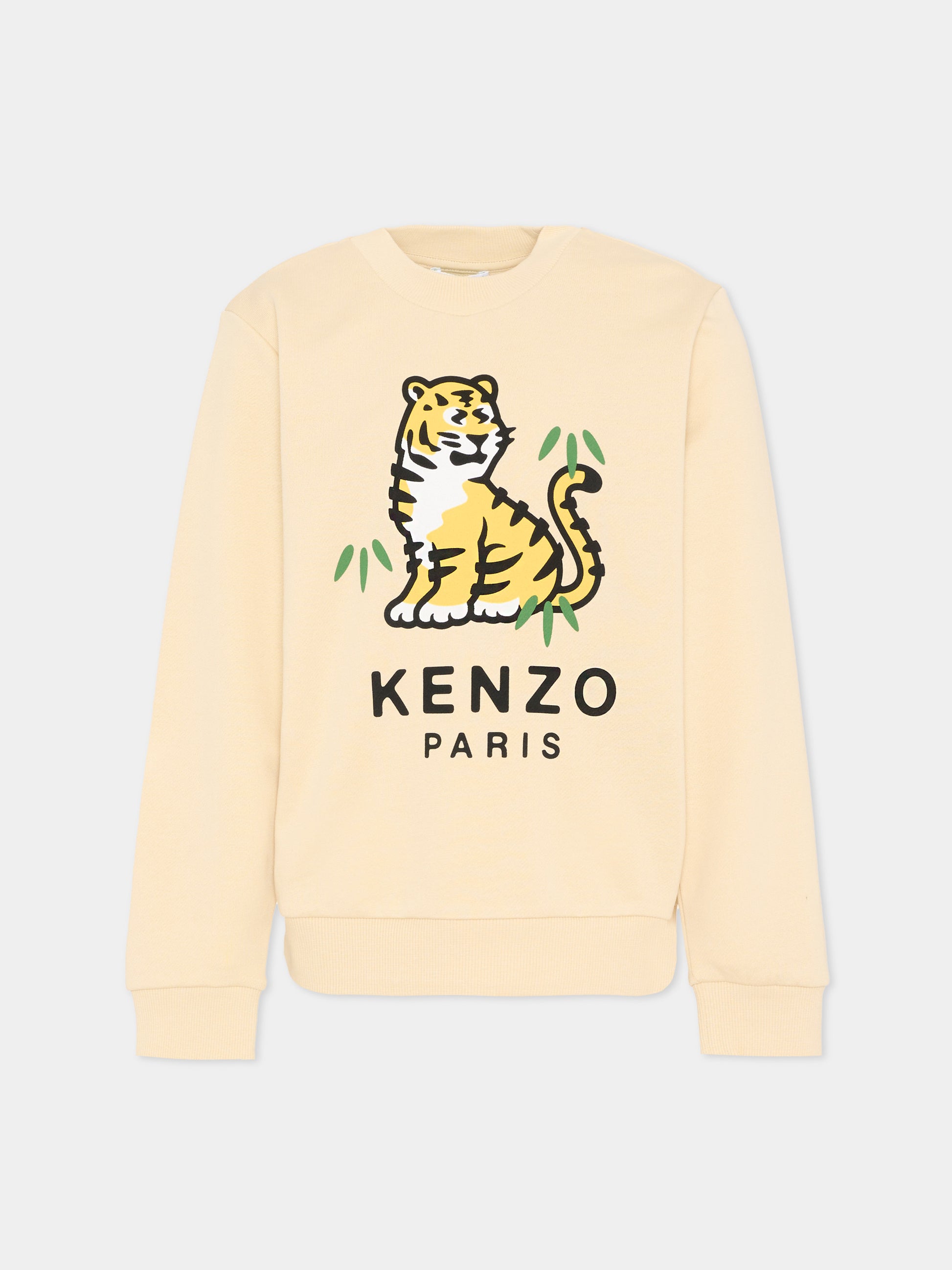 Felpa beige Kotora per bambini con stampa,Kenzo Kids,K61879 255