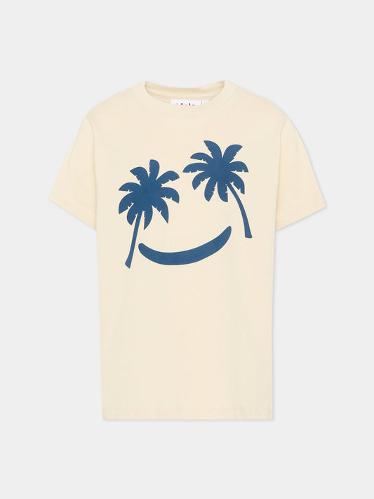 T-shirt beige Rame per bambino con palme,Molo,1S26A202 9813
