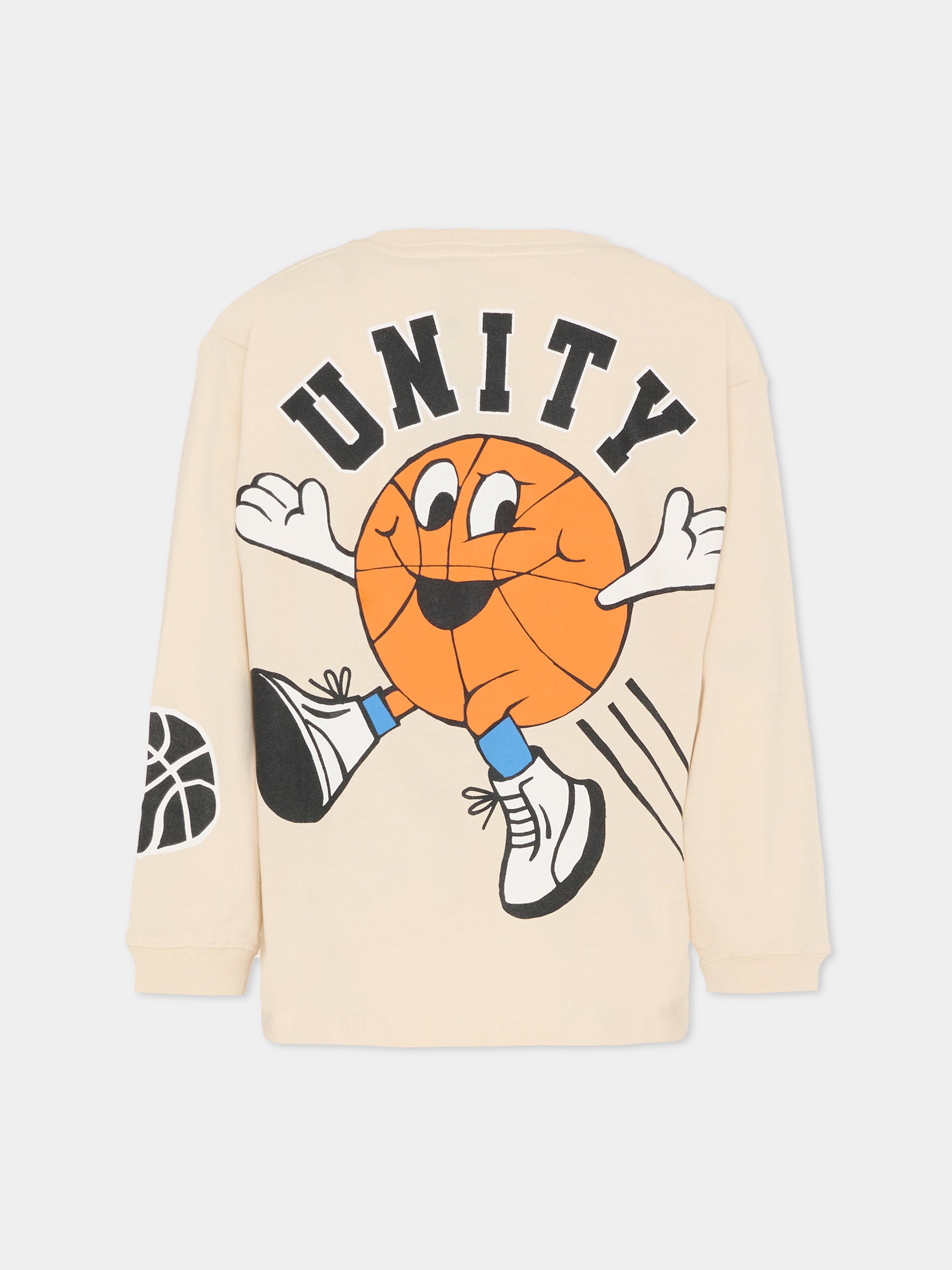 T-shirt Rube beige per bambino con mascotte del basket,Molo,1S26A409 9887