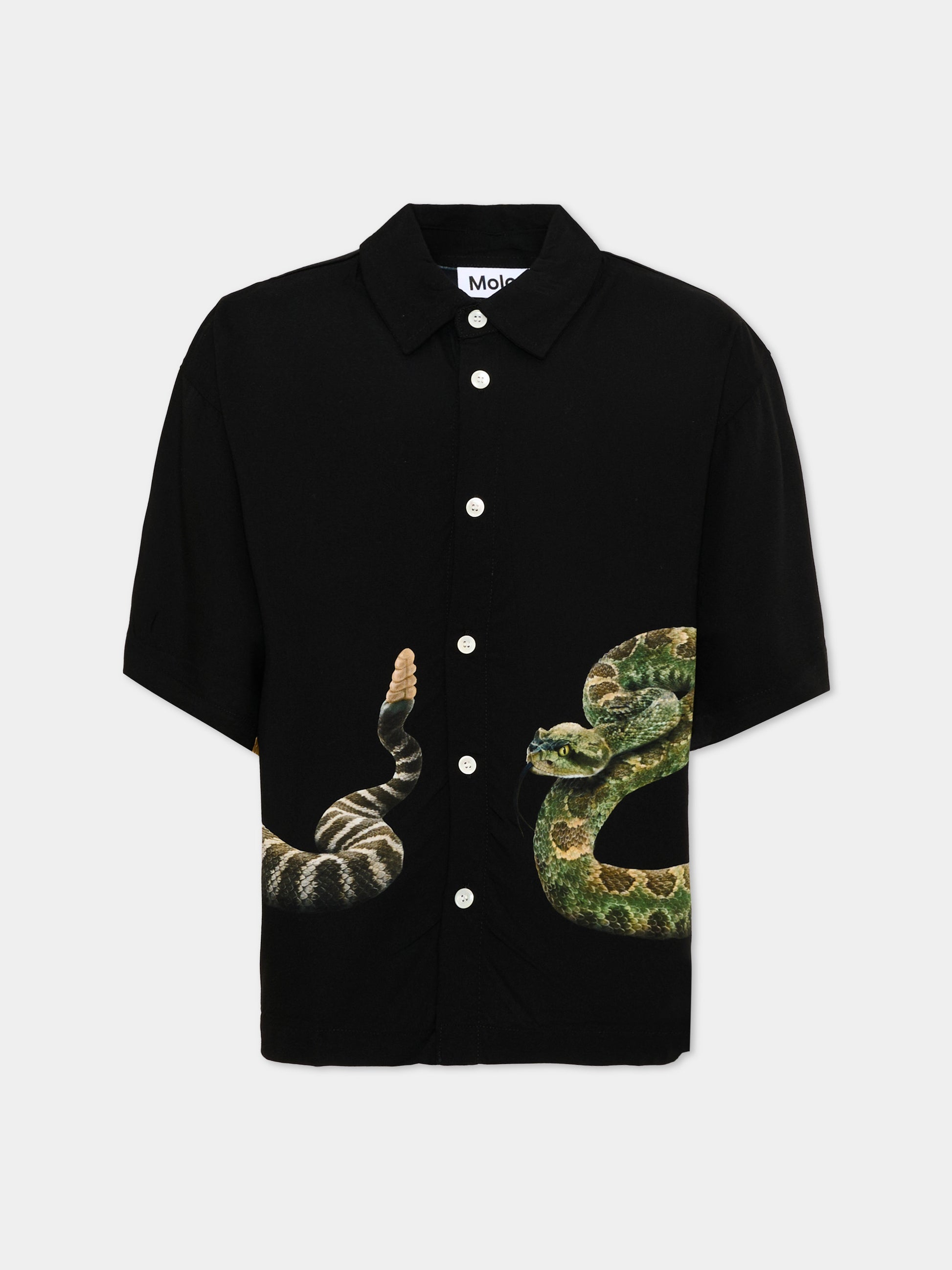 Camicia nera Richie per bambino con stampa serpente,Molo,1S26C207 9901