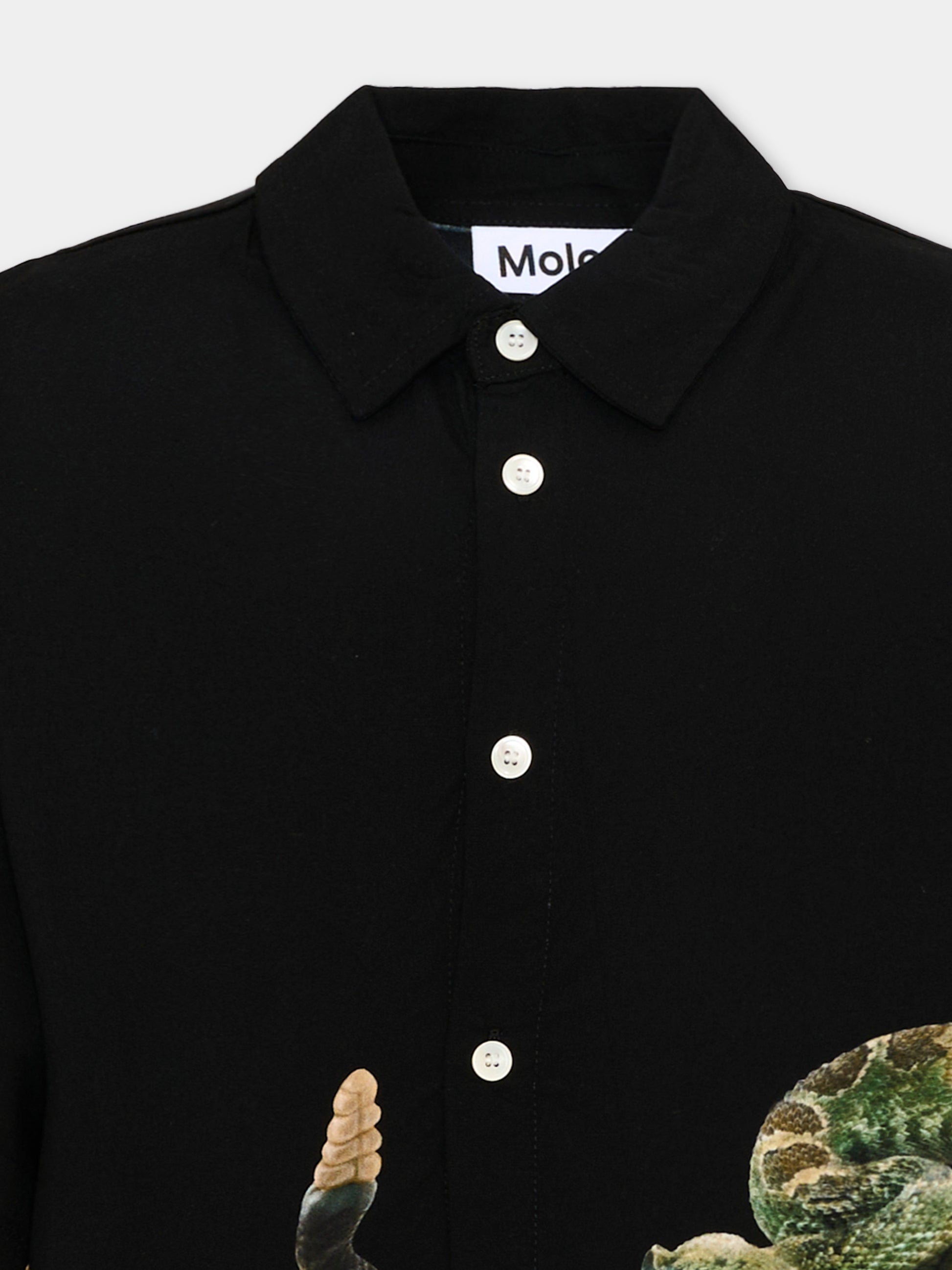 Camicia nera Richie per bambino con stampa serpente,Molo,1S26C207 9901