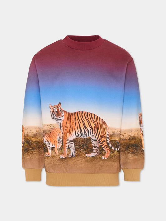 Felpa Miksi multicolor per bambino con tigre,Molo,1S26J205 9861