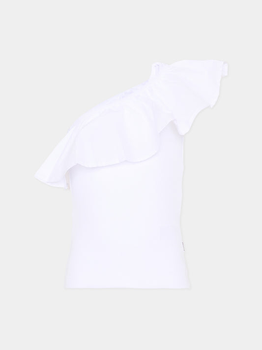 Top bianco Rebecca per bambina con volant,Molo,2S26A102 5636