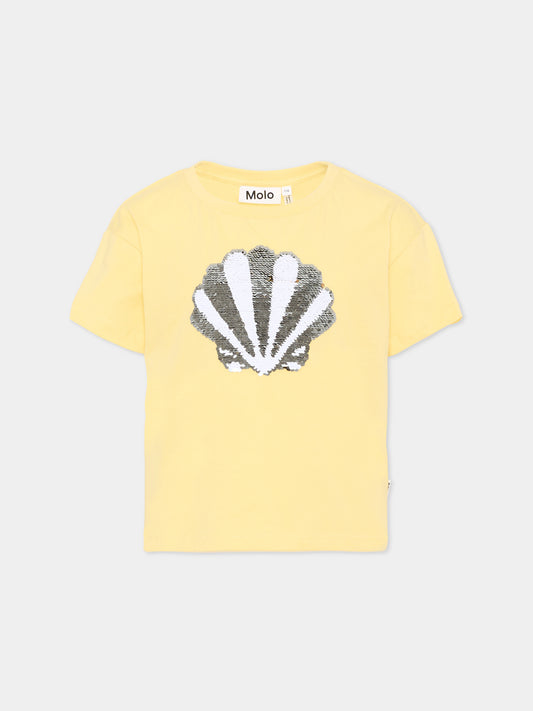 T-shirt gialla Roseanna per bambina con conchiglia,Molo,2S26A201 5217