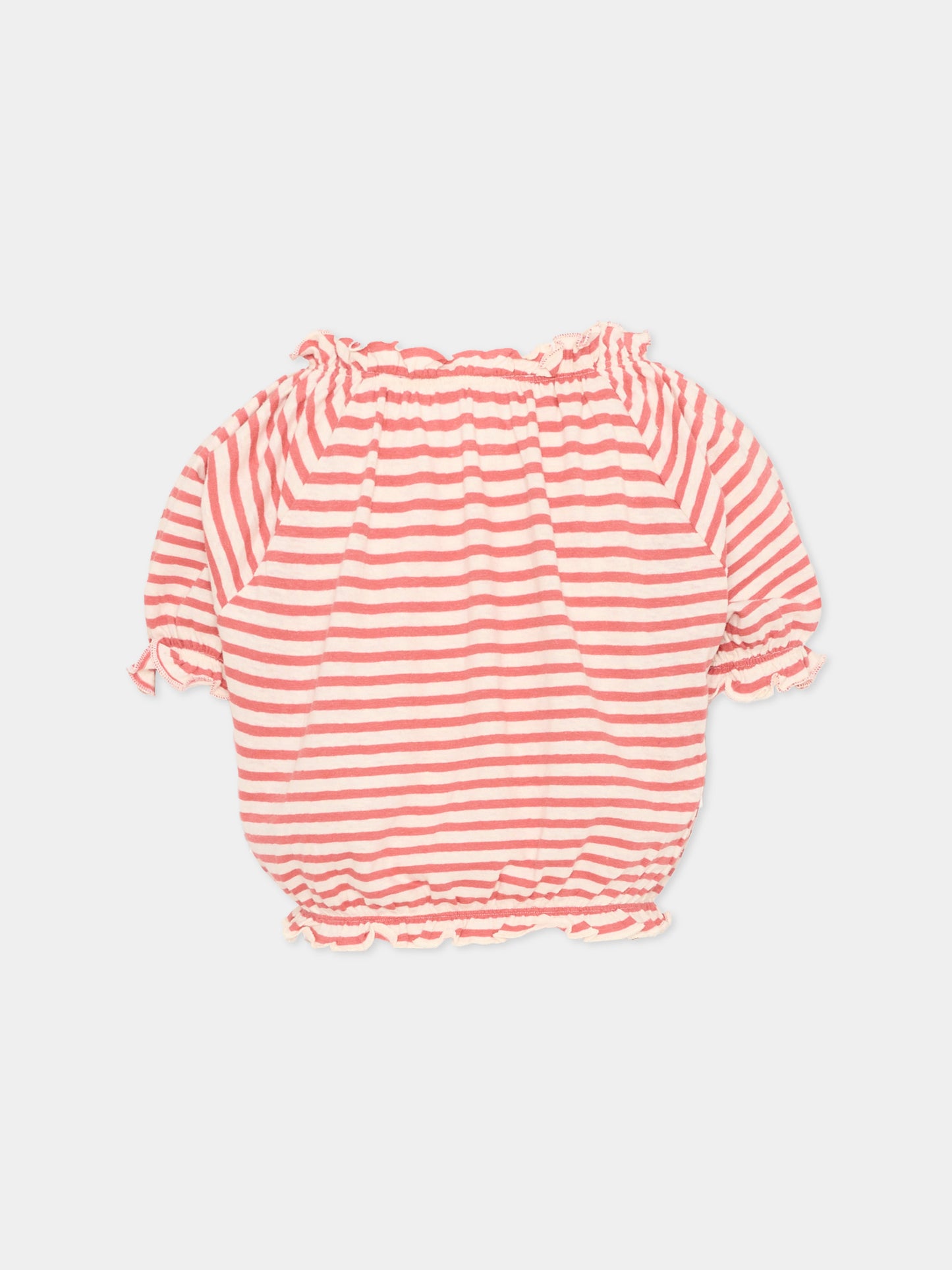 T-shirt rossa Rafaela per bambina a righe,Molo,2S26A208 9583