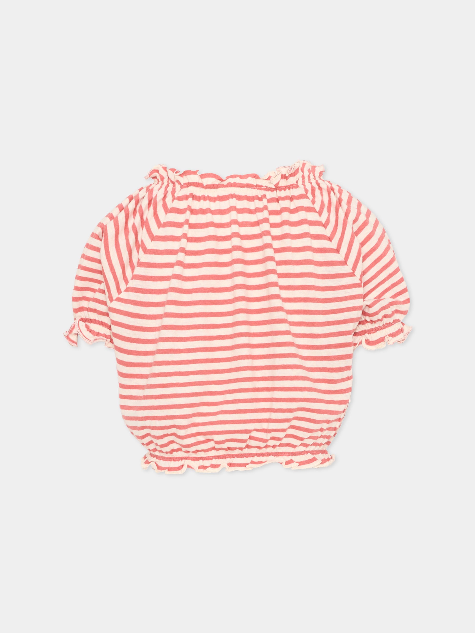 T-shirt rossa Rafaela per bambina a righe,Molo,2S26A208 9583