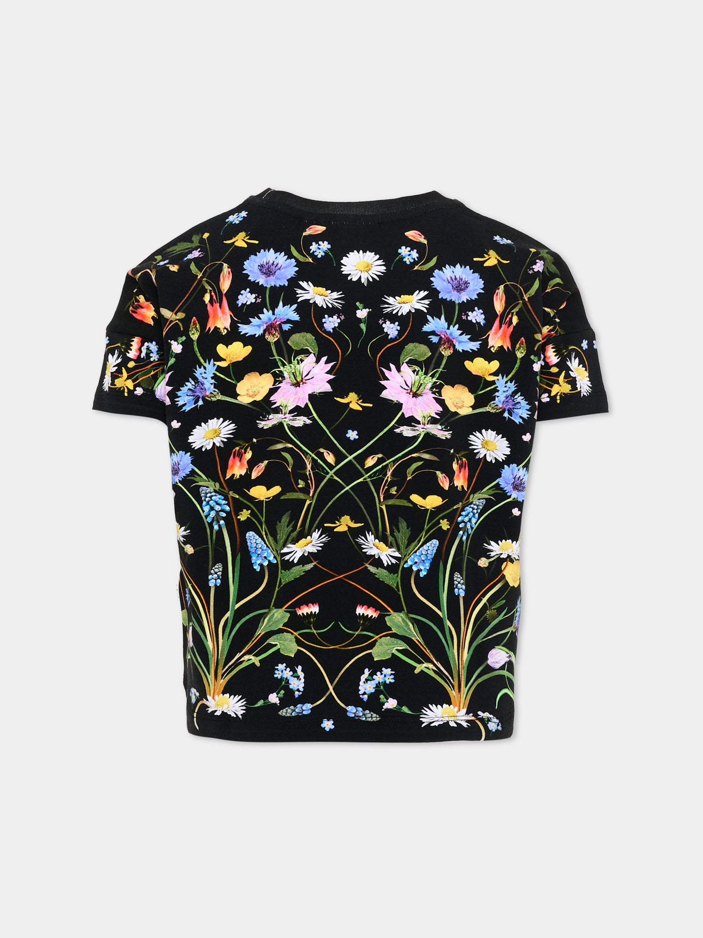T-Shirt nera Raeesa per bambina con stampa floreale,Molo,2S26A209 5231