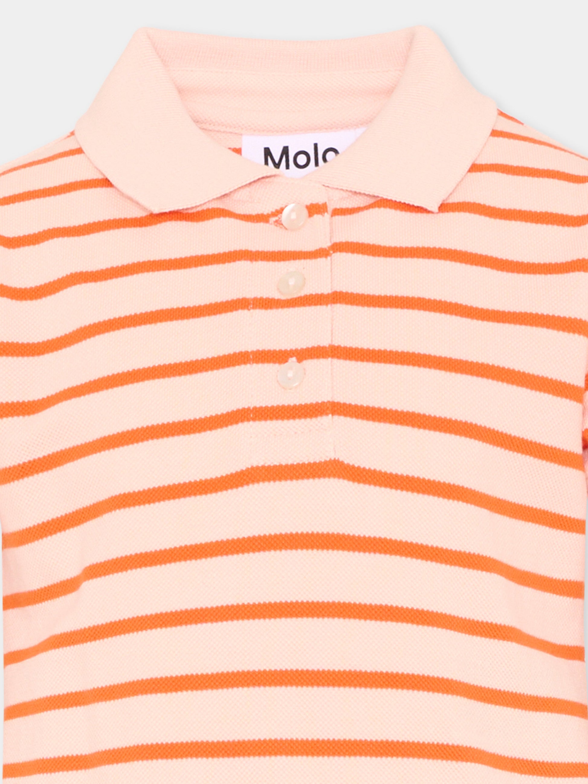 Polo rosa Raki per bambina a righe,Molo,2S26A221 9491