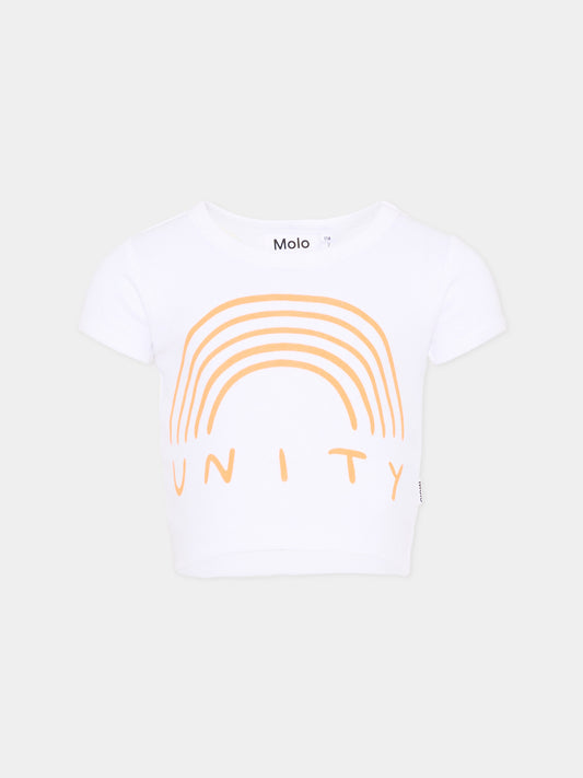 T-shirt bianca Rizzo per bambina,Molo,2S26A224 5636