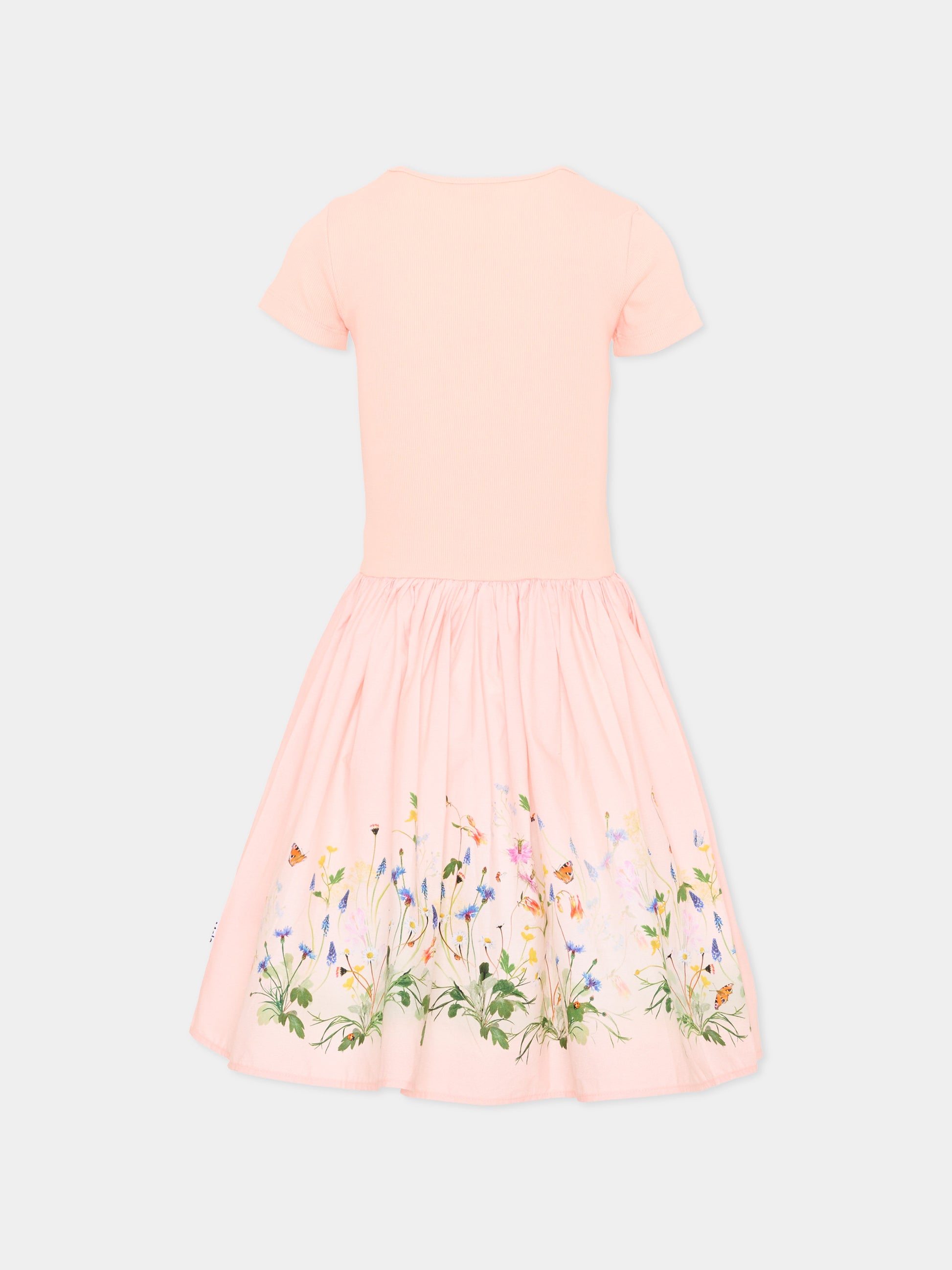 Vestito rosa per bambina con stampa floreale,Molo,2S26E102 5674