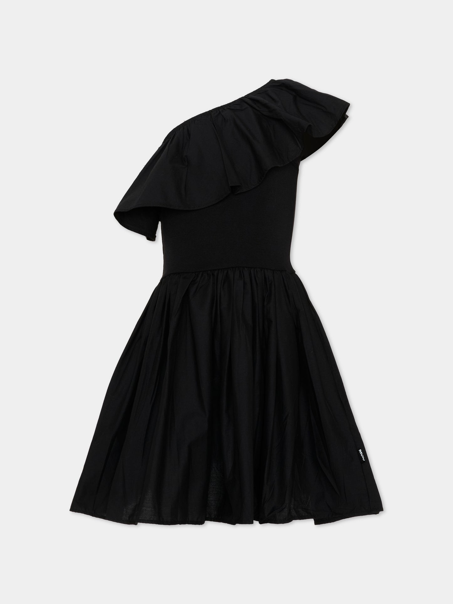 Vestito nero per bambina con volant,Molo,2S26E104 0099