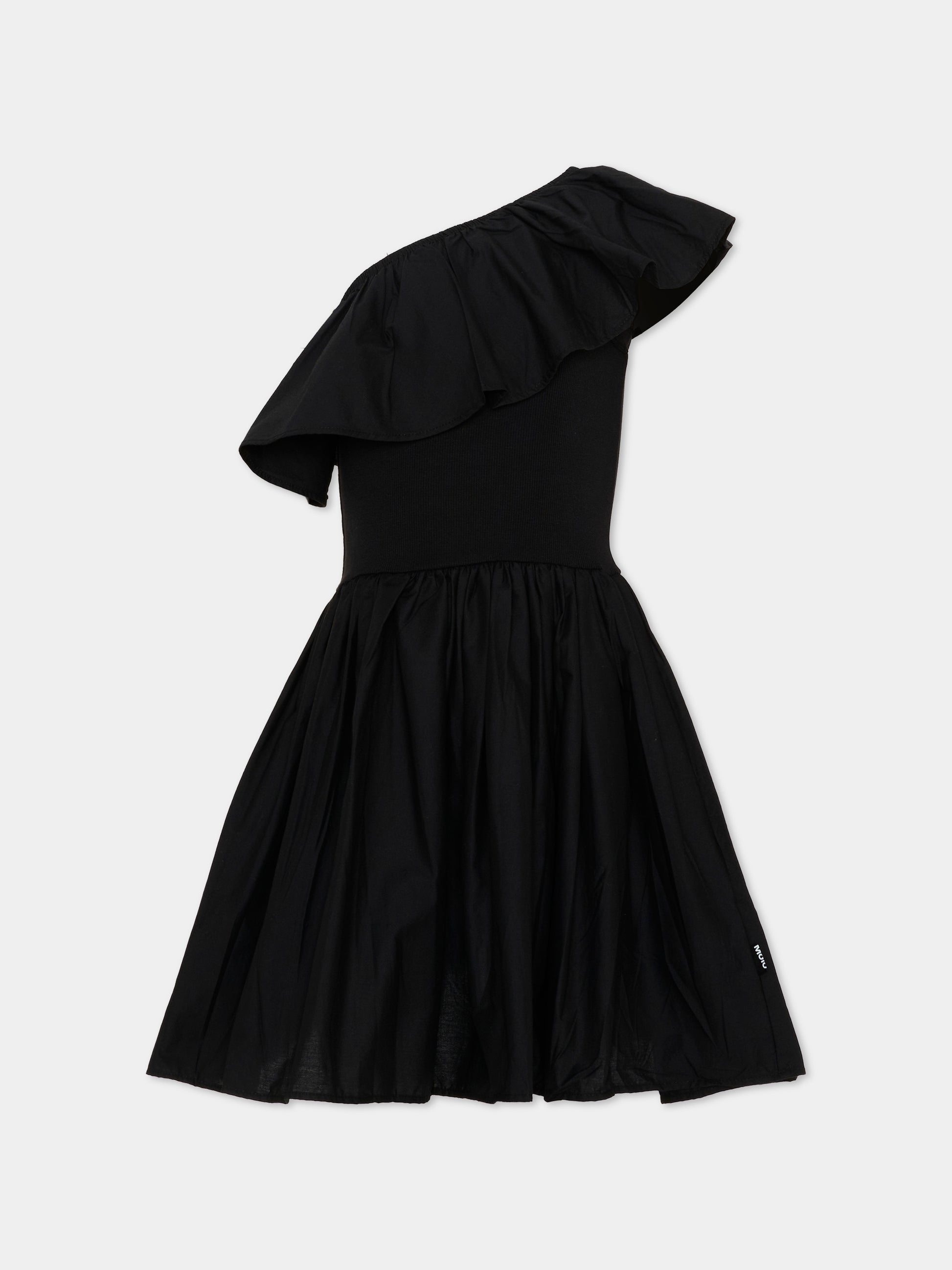 Vestito nero per bambina con volant,Molo,2S26E104 0099