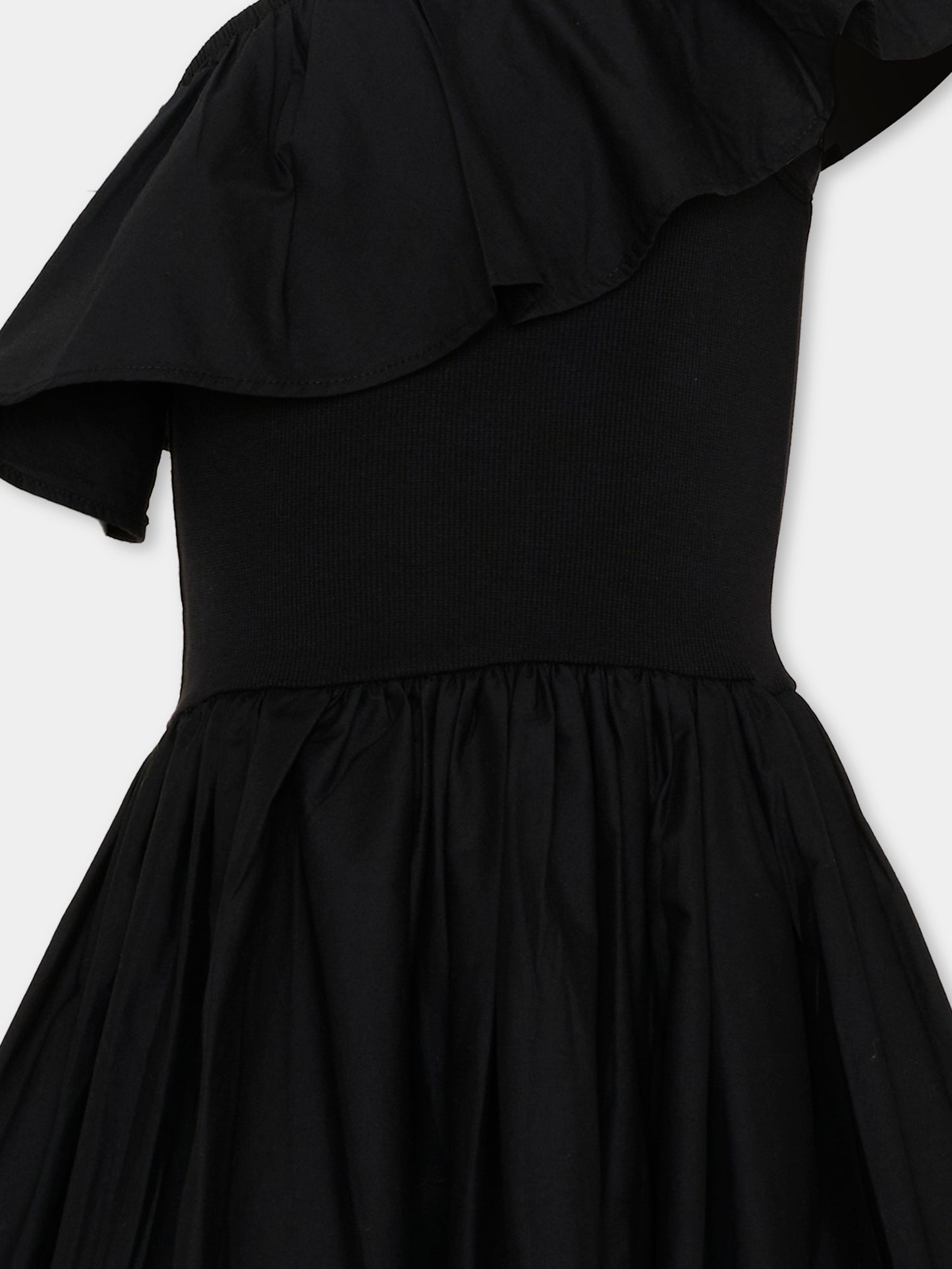 Vestito nero per bambina con volant,Molo,2S26E104 0099