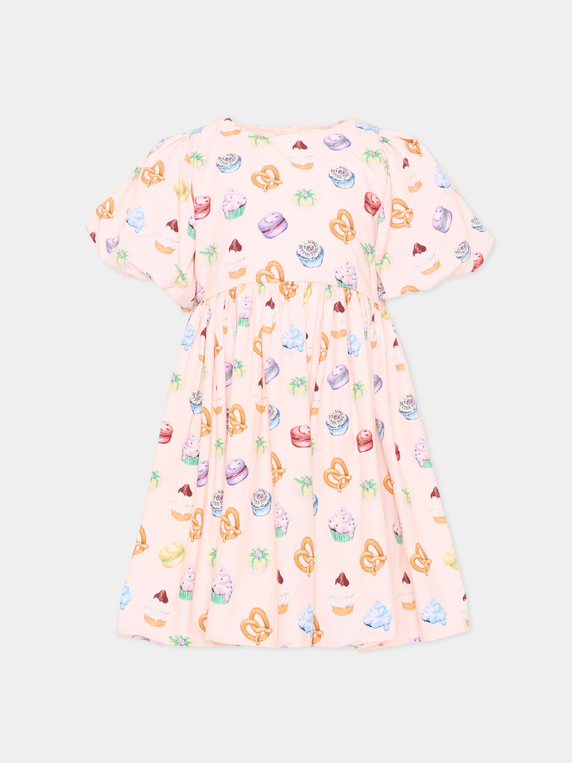 Vestito rosa Chica per bambina con stampa dolci,Molo,2S26E129 9542