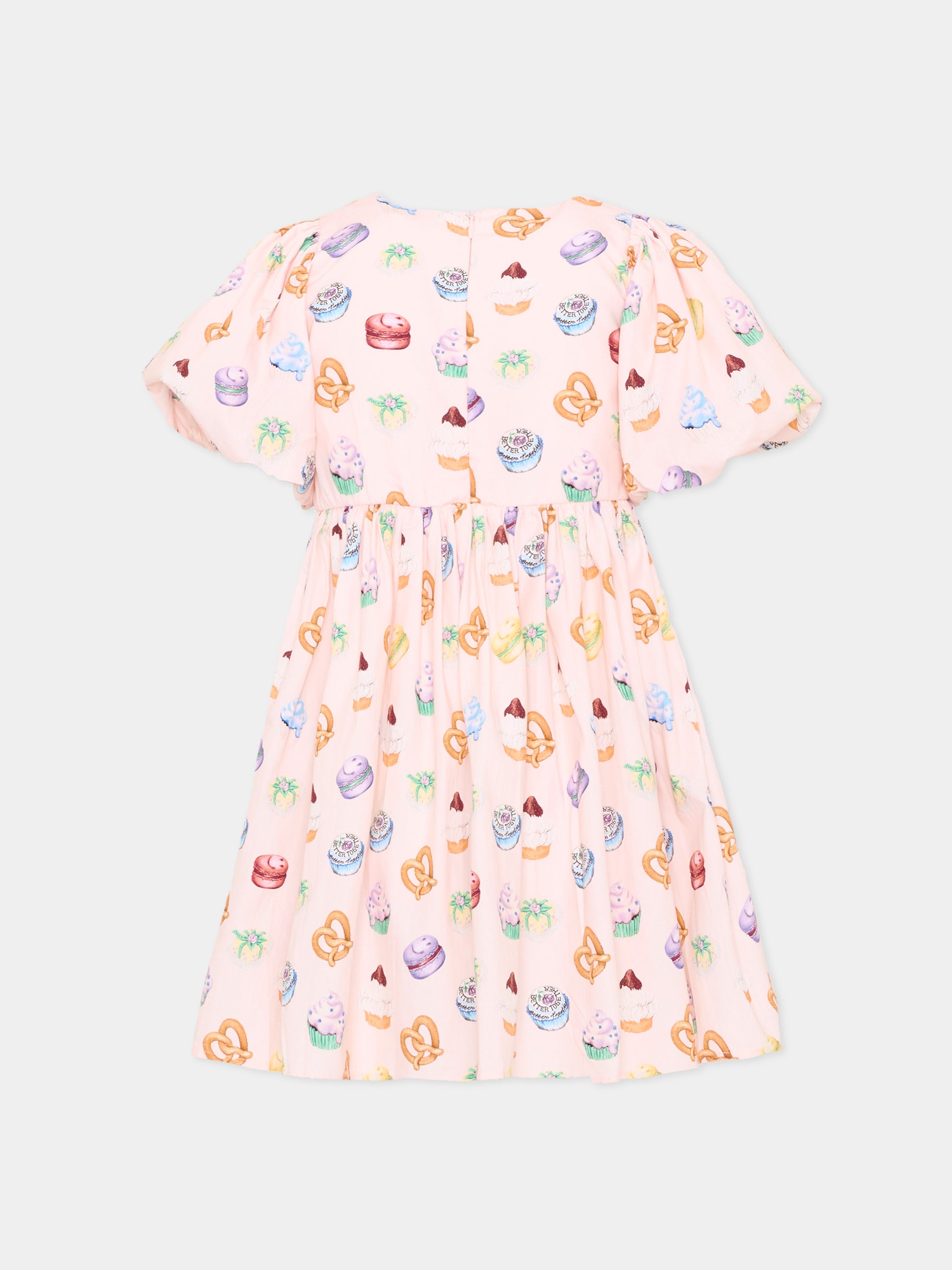 Vestito rosa Chica per bambina con stampa dolci,Molo,2S26E129 9542