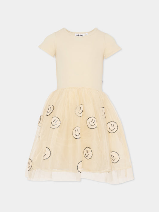 Vestito Cyrusila beige per bambina con smile,Molo,2S26E131 8894