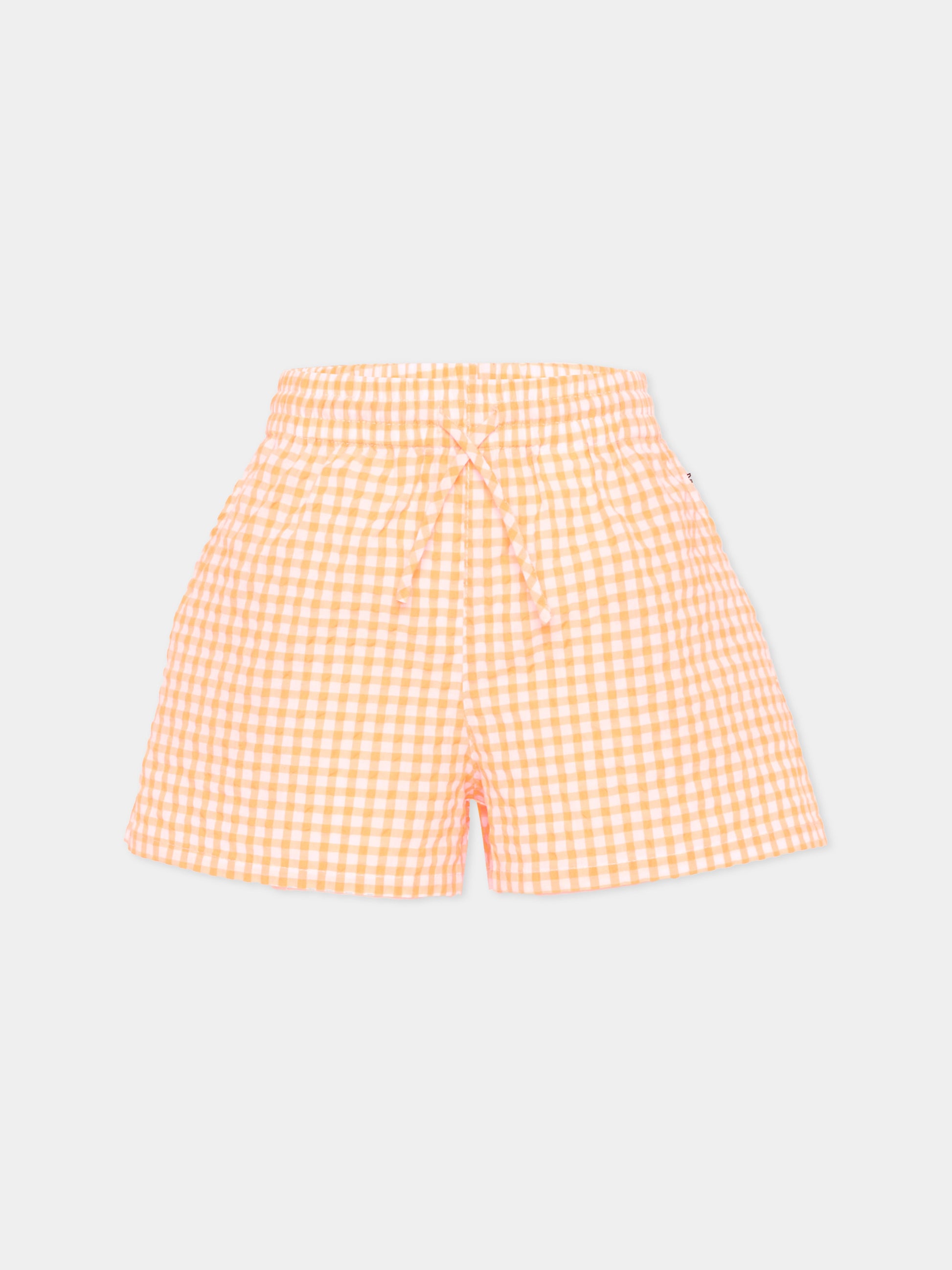 Shorts arancioni Addie per bambina vichy,Molo,2S26H118 9490
