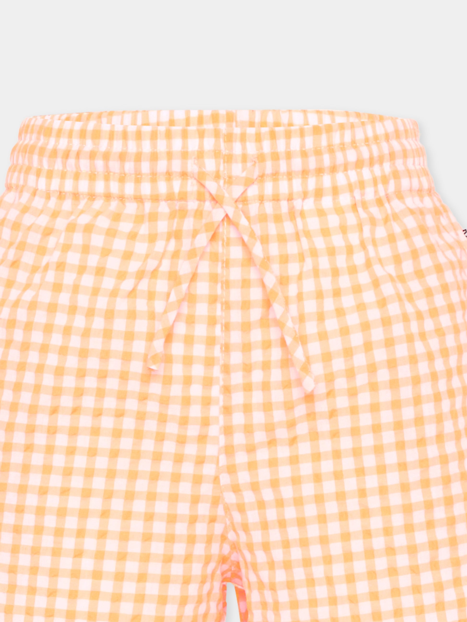 Shorts arancioni Addie per bambina vichy,Molo,2S26H118 9490