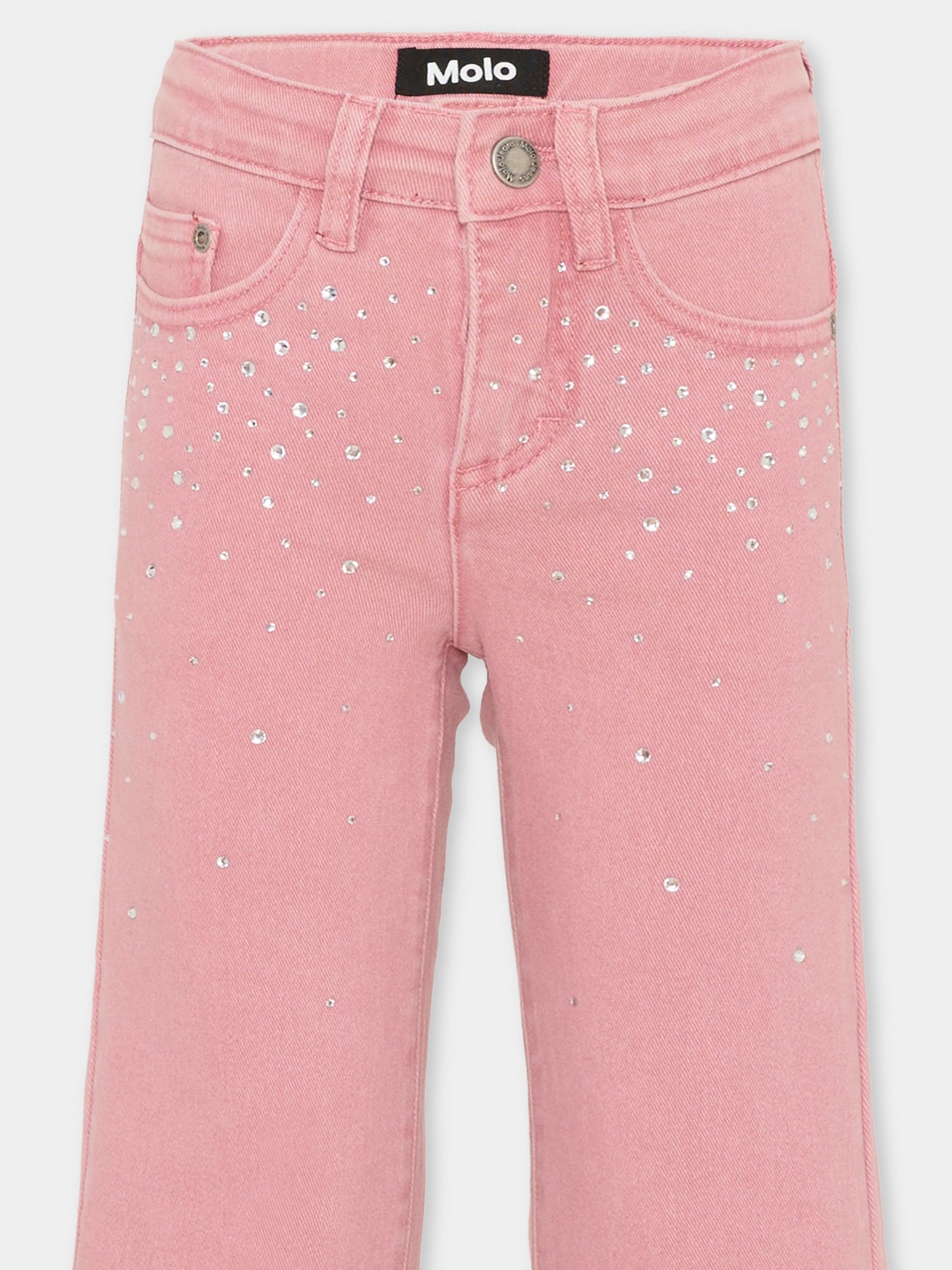 Jeans Asta rosa per bambina con strass,Molo,2S26I109 9477