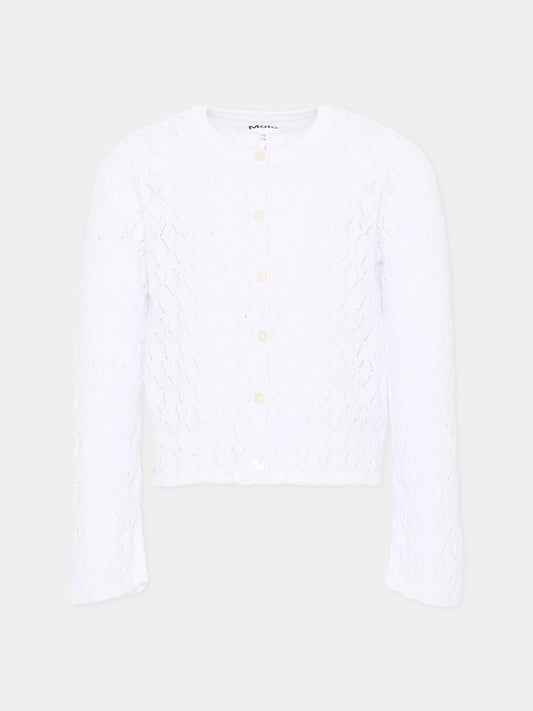Cardigan bianco Gigi per bambina traforato,Molo,2S26K309 5636