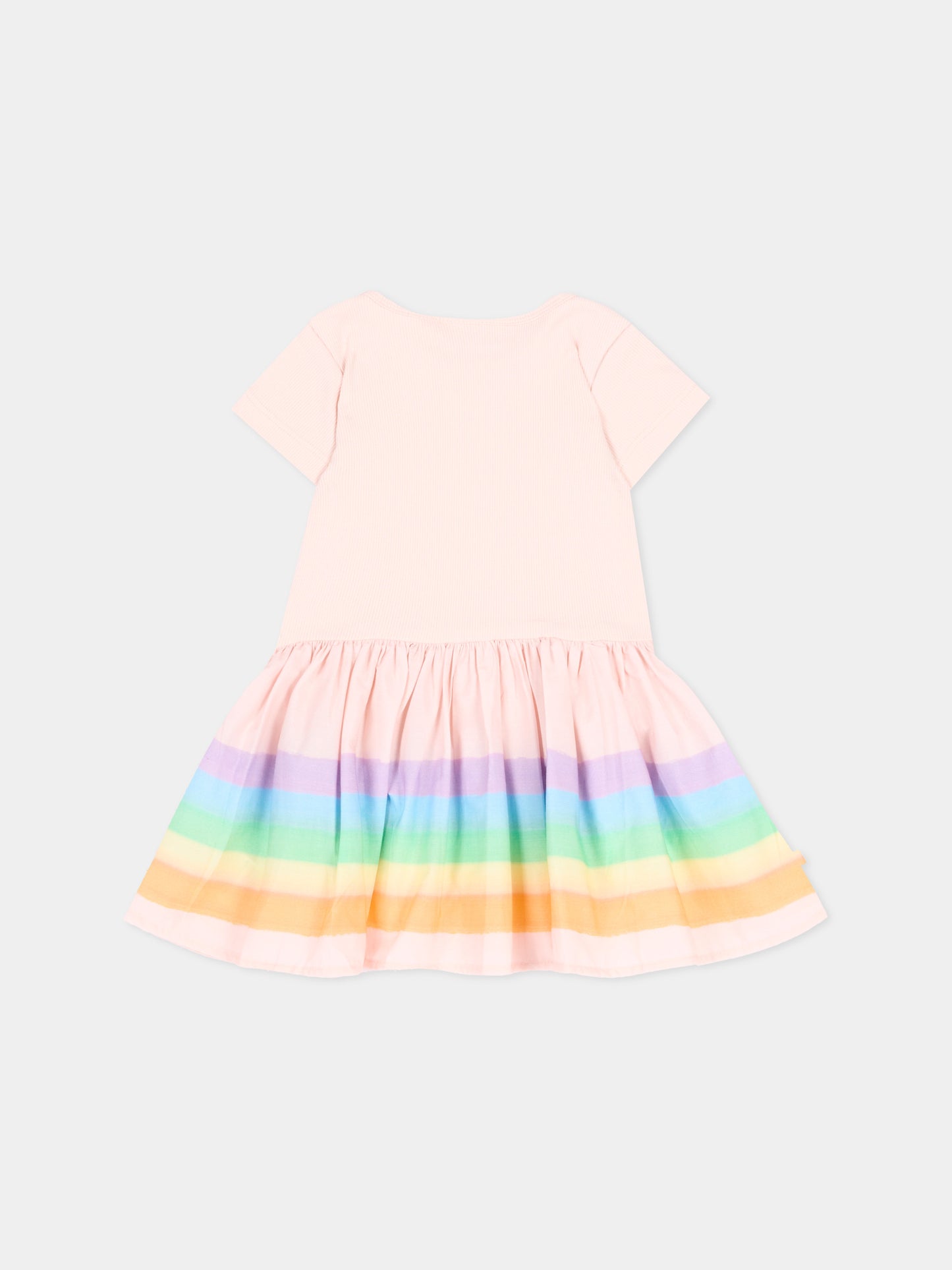 Vestito rosa Carin per neonata a righe arcobaleno,Molo,4S26E108 9809