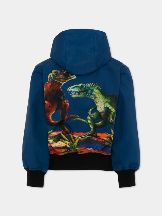 Giubbotto blu Cloudy per bambino con stampa dinosauri,Molo,5S26L102 5618