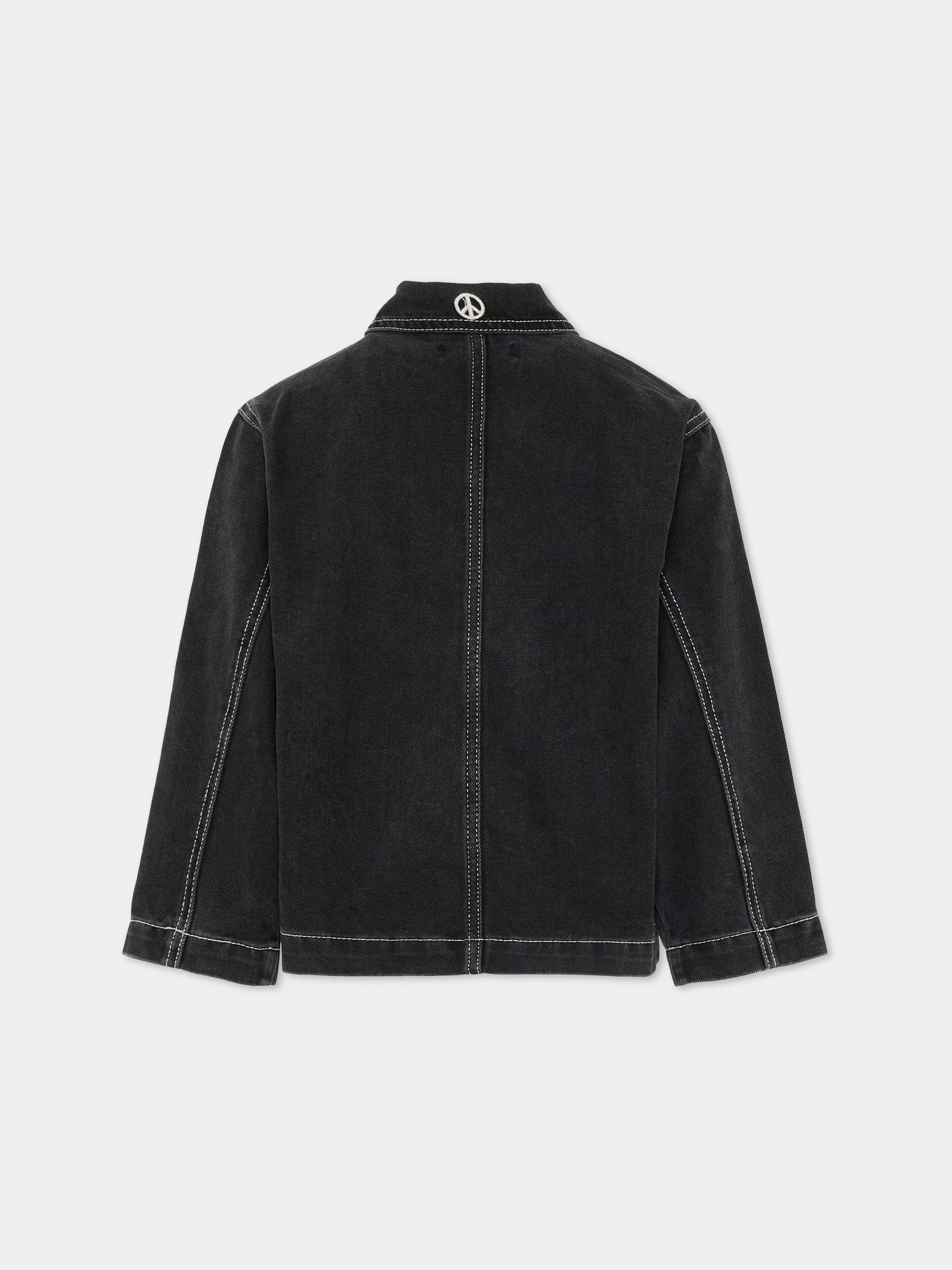 Giubbotto di jeans Hetson nero per bambini con simbolo della pace,Molo,5S26M307 1866