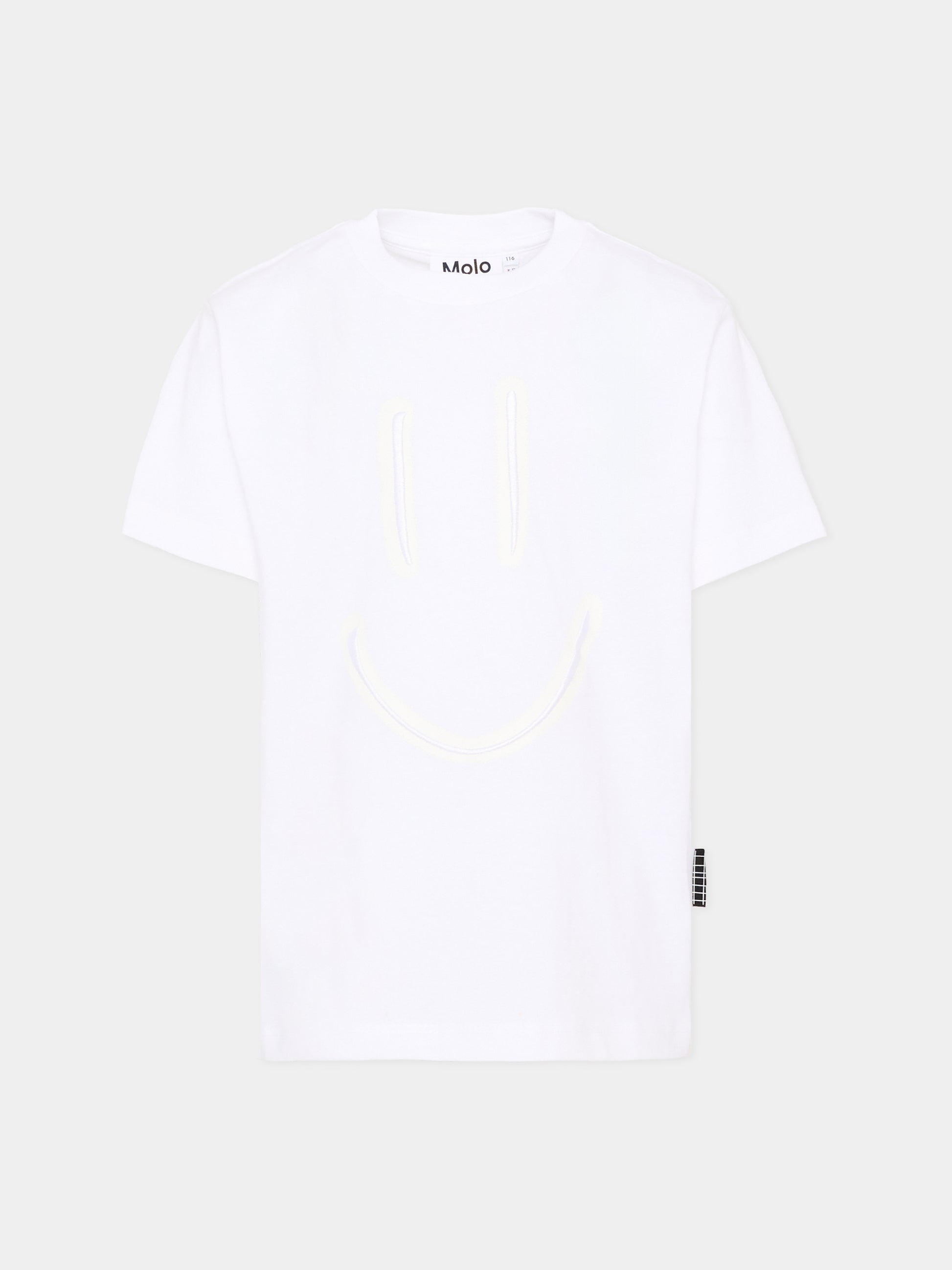 T-shirt bianca Riley per bambini con smile,Molo,6S26A202 9837