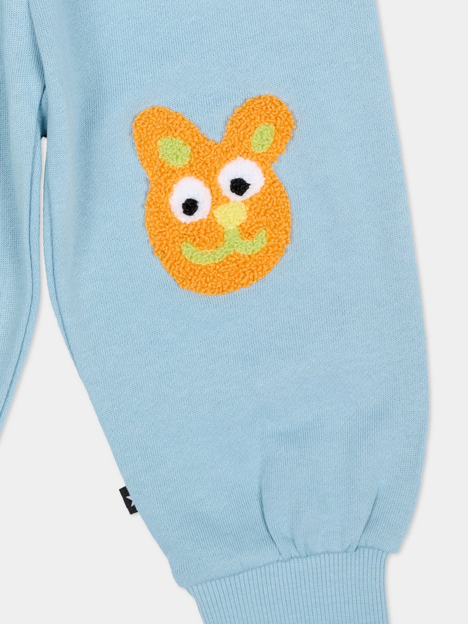 Pantaloni Simeon celesti per neonato con animali,Molo,6S26I205 5614