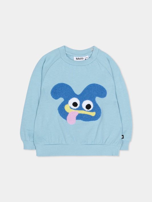 Felpa Disc celeste per neonato con animale,Molo,6S26J203 5614