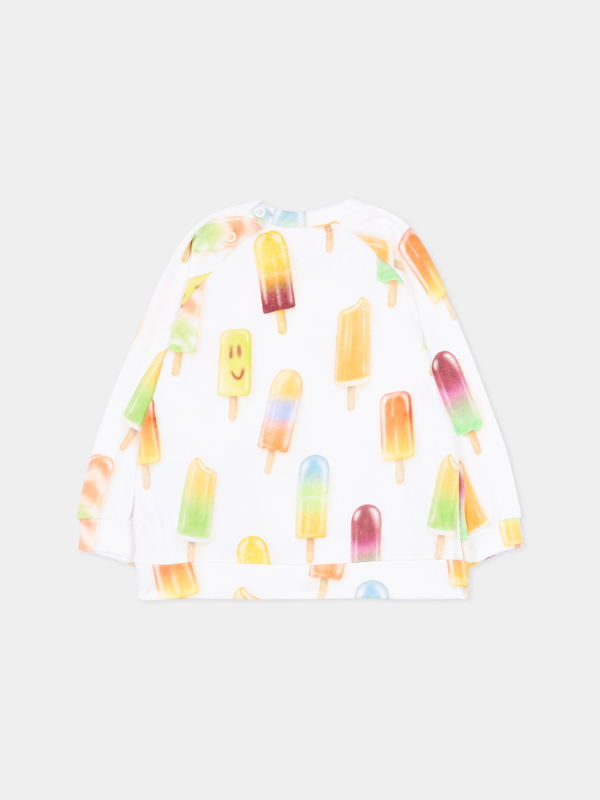 Felpa bianca Disc per neonati con stampa ghiaccioli,Molo,6S26J203 9561