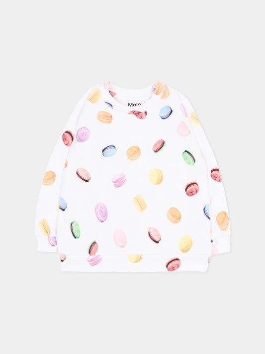 Felpa bianca Disc per neonata con macarons,Molo,6S26J203 9571
